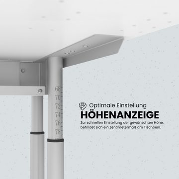 bümö Schreibtisch Serie-Z - Arbeitshöhe: höhenverstellbar, Rechteck: 180 x 80 cm - Dekor: Nussbaum - Gestell: Silber