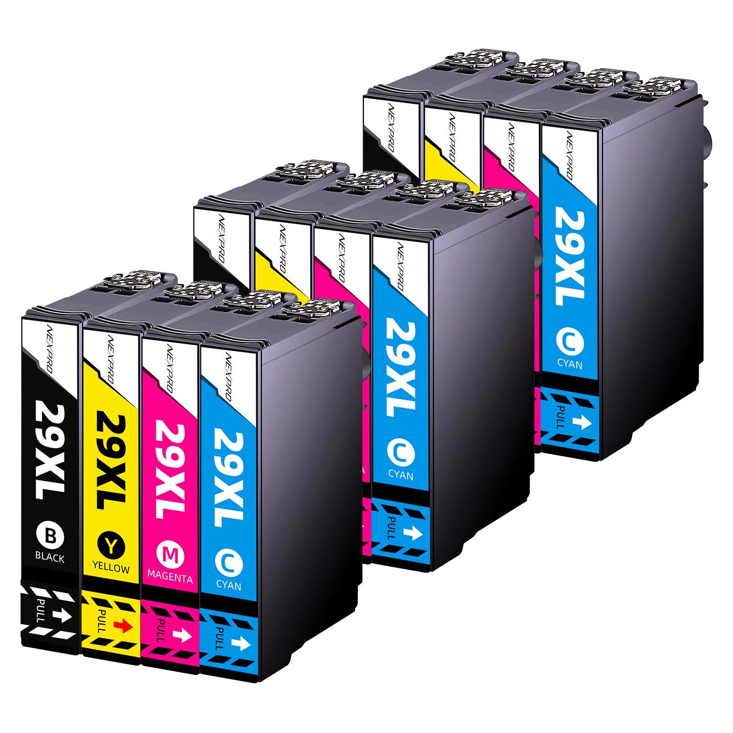 NEXPRO Epson 29XL Expression Home XP-235 XP-342 XP-352 442 452, 12er TE29XL Tintenpatrone (Packung, Epson 29 XL Druckerpatronen Multipack Schwarz/magenta/cyan/yellow)