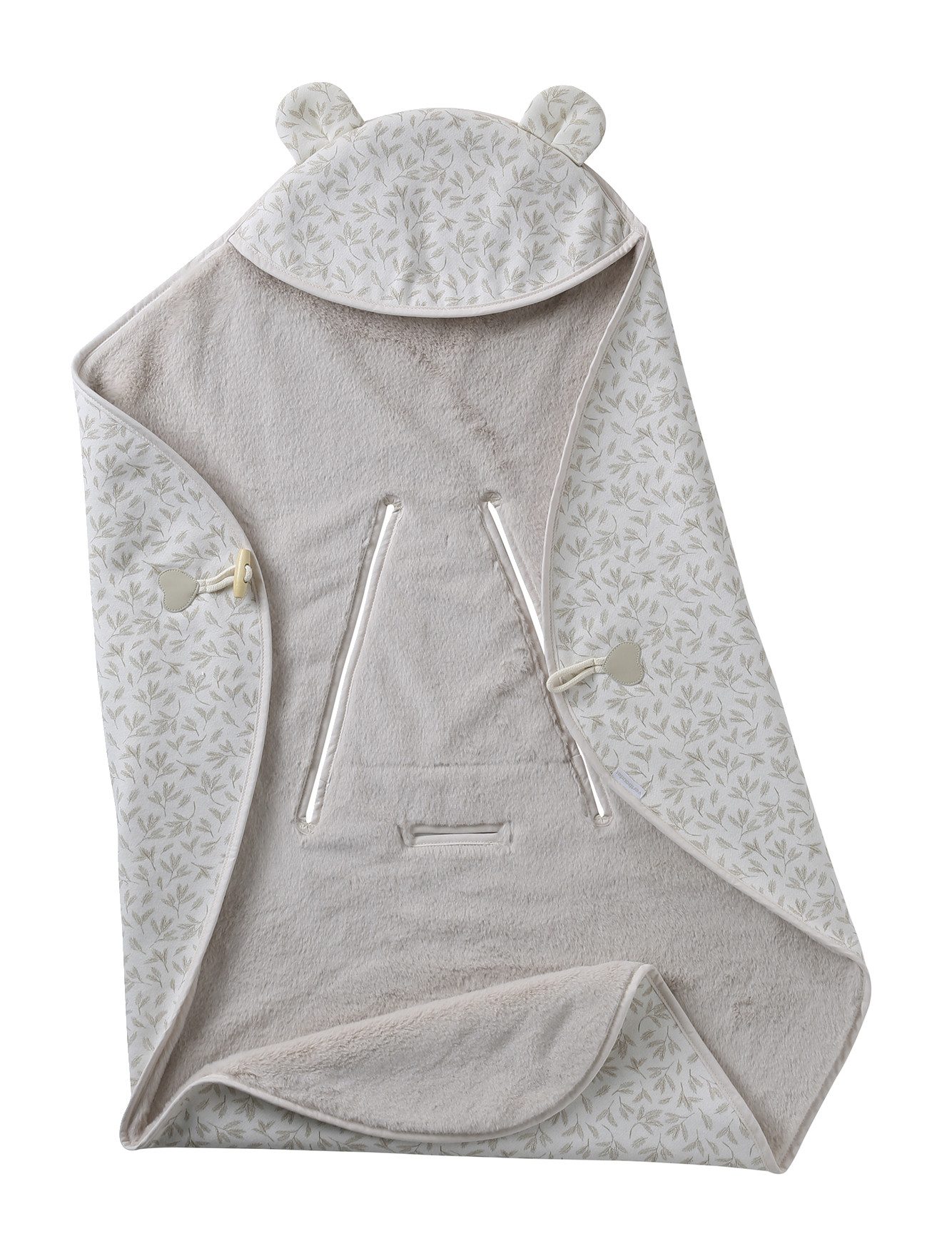 vertbaudet Fußsack Baby Sweat-Einschlagdecke, Plüschfutter