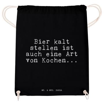 Mr. & Mrs. Panda Sporttasche Bier kalt stellen ist... - Schwarz - Geschenk, Geschenk Mann, Beutel, (1-tlg)