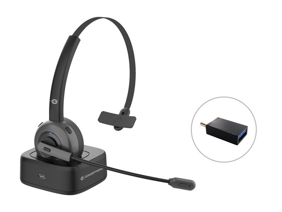 Conceptronic CONCEPTRONIC Headset Wireless Bluetooth mit Ladestation sw  Headset, EAN: 4015867226919