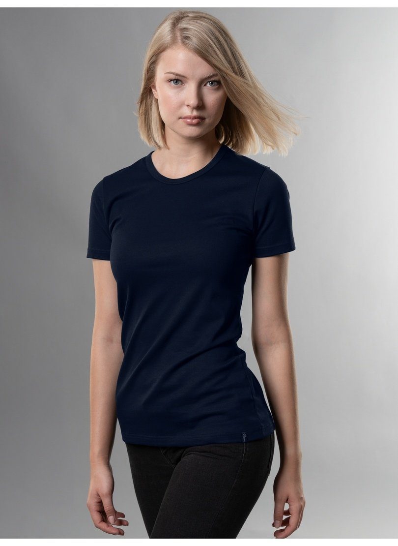 Unisex T-Shirt Baumwolle/Elastan, TRIGEMA Schnitt aus T-Shirt Trigema Figurbetonter
