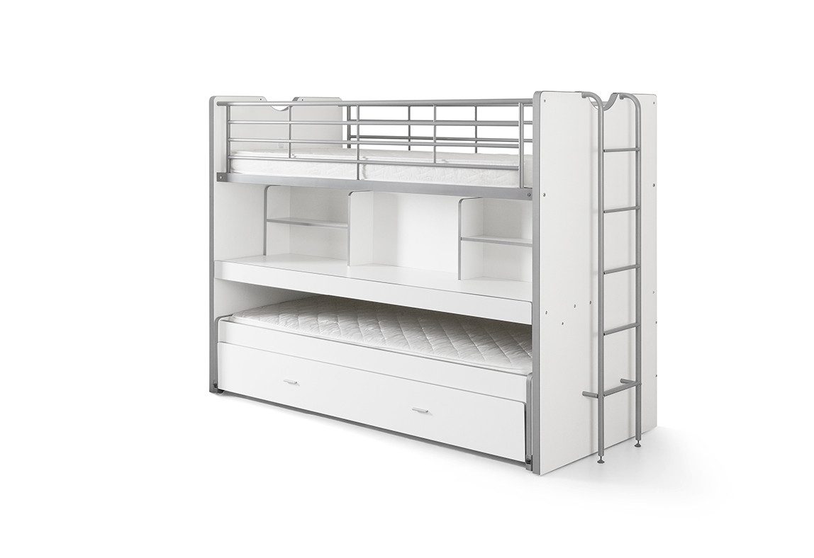 Natur24 Kinderbett Bett Hochbett 3 Bonny Mehrfarbig 90x200cm