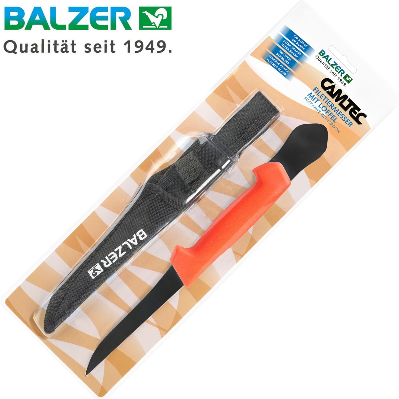 Balzer Hakenschärfer Balzer Filetiermesser mit Ausschaber 17cm Klinge - Angelmesser