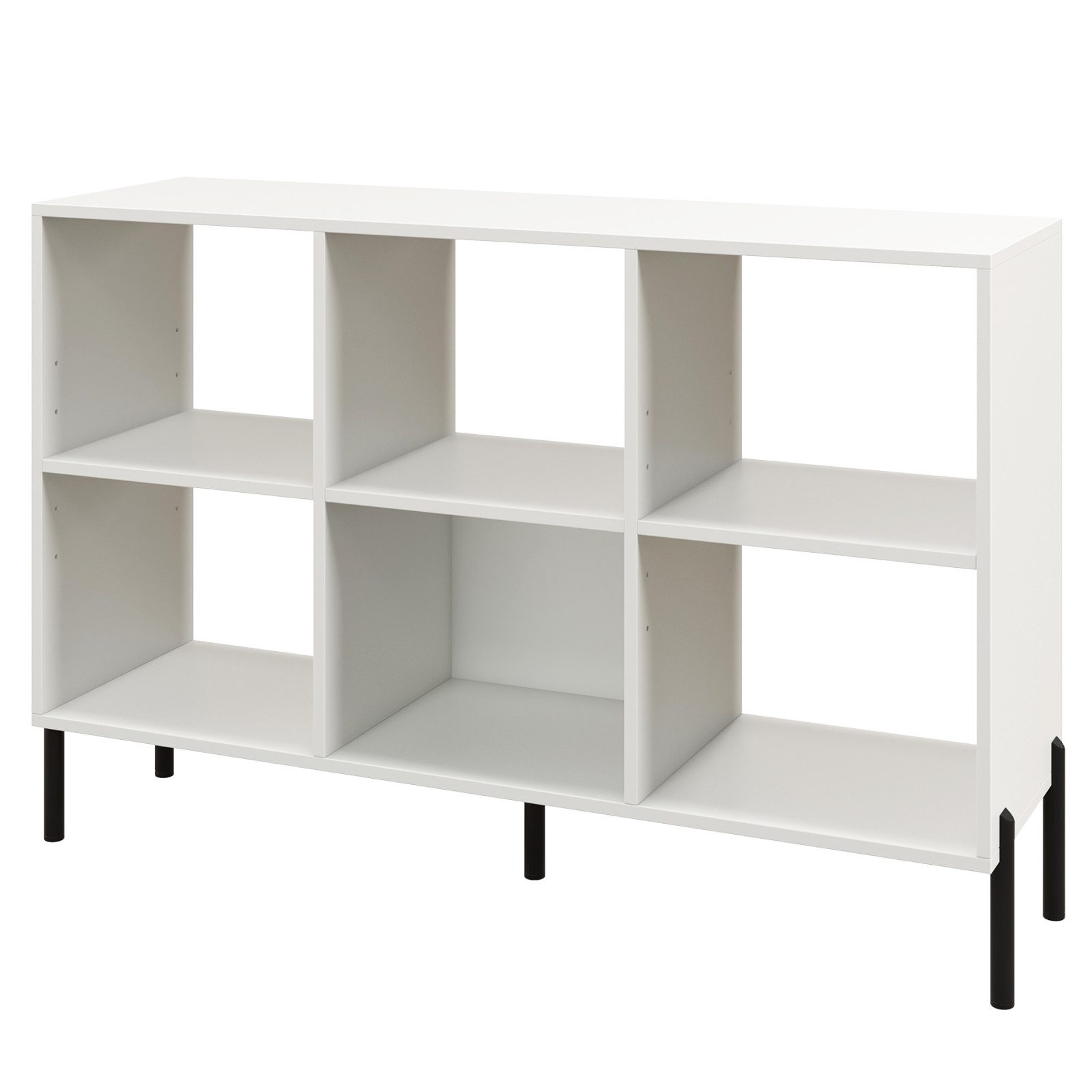 COSTWAY Bücherregal, mit 6 Fächern & verstellbaren Regalen, 120x35x79,5cm