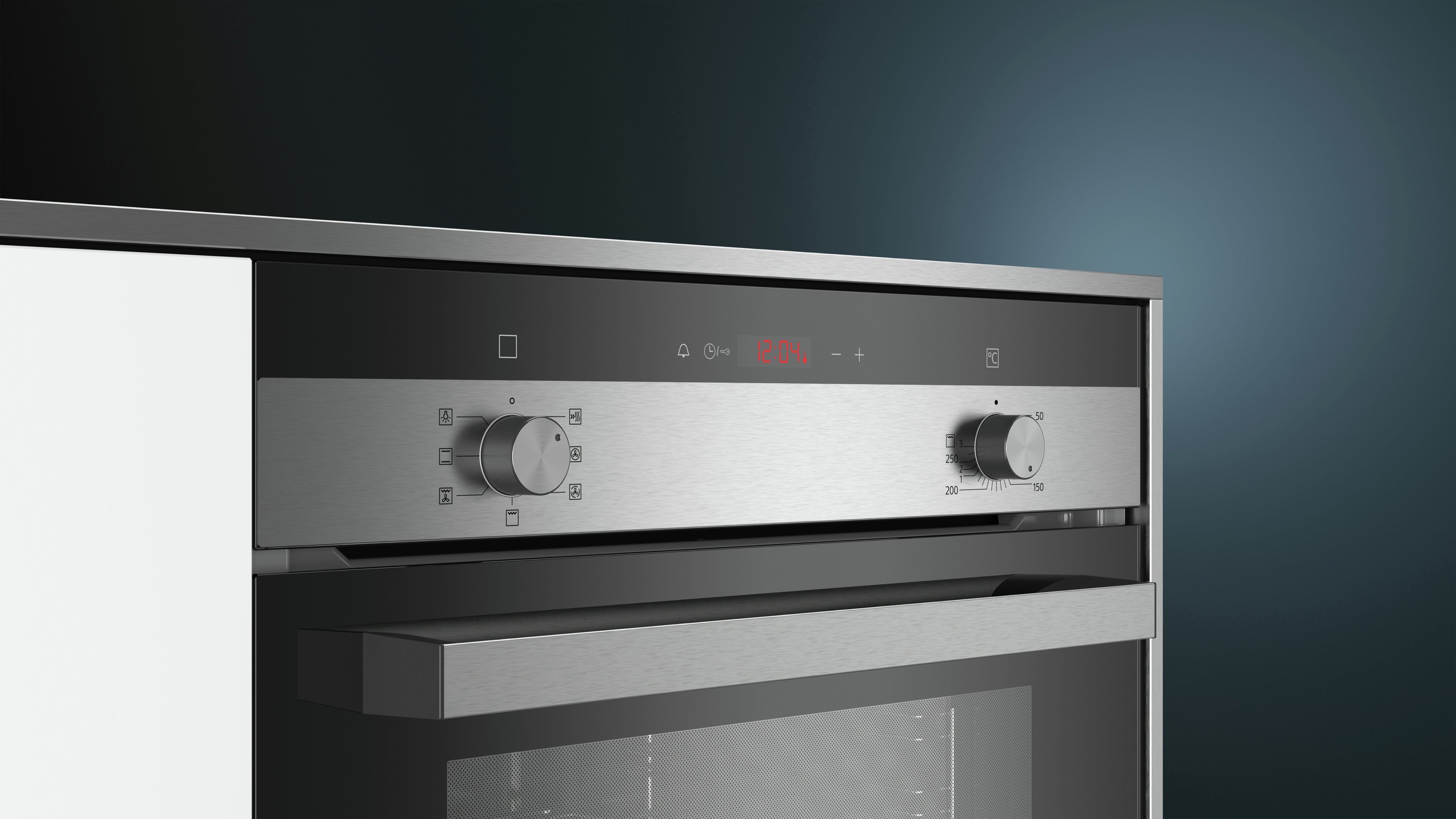 SIEMENS Einbaubackofen iQ100 HB113FBS1, mit Teleskopauszug nachrüstbar, 3D Heißluft Funktion für eine gleichmäßige Hitzeverteilung