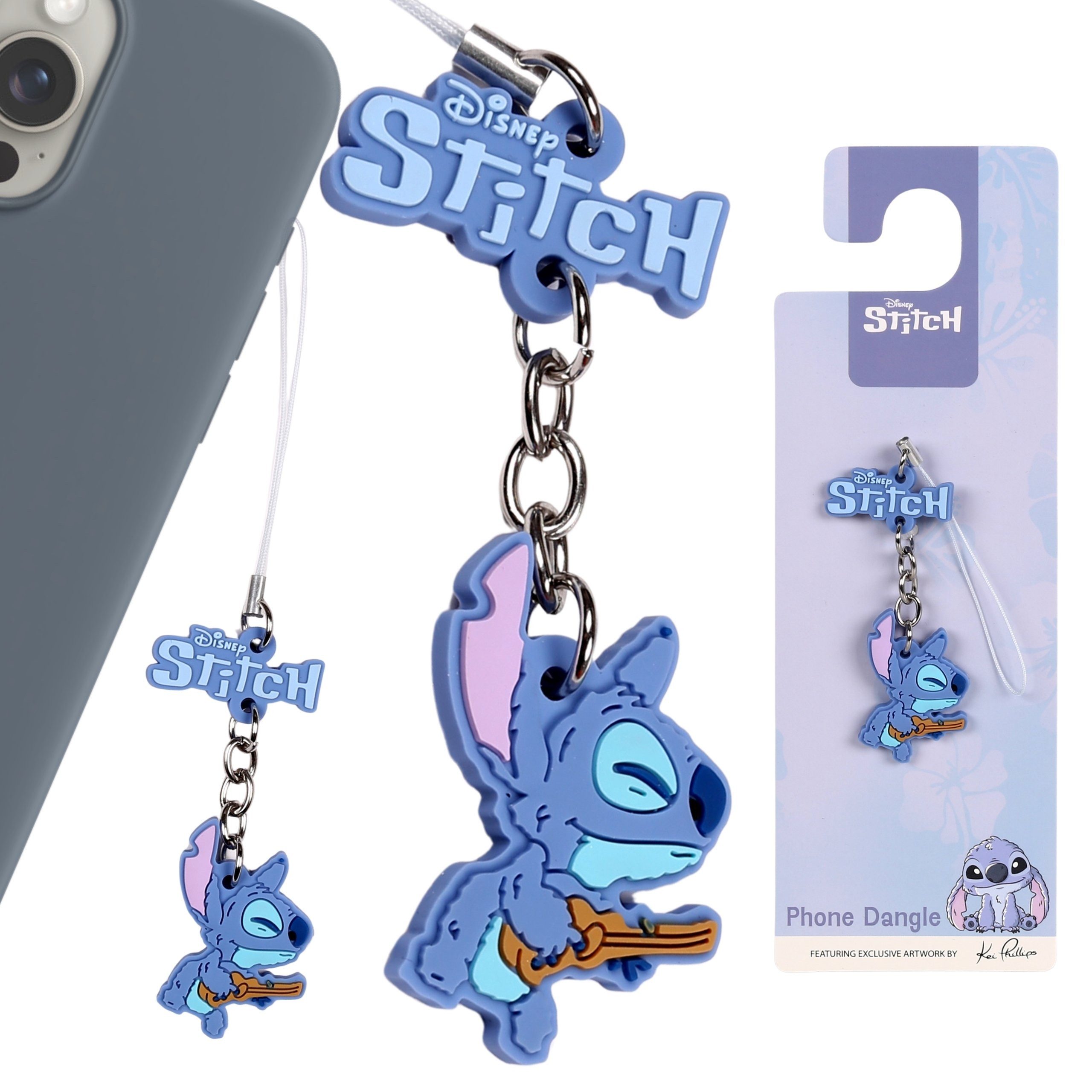 Disney Schlüsselanhänger Disney Stitch Handy-Schlüsselanhänger, blauer Etui-Anhänger Źródła
