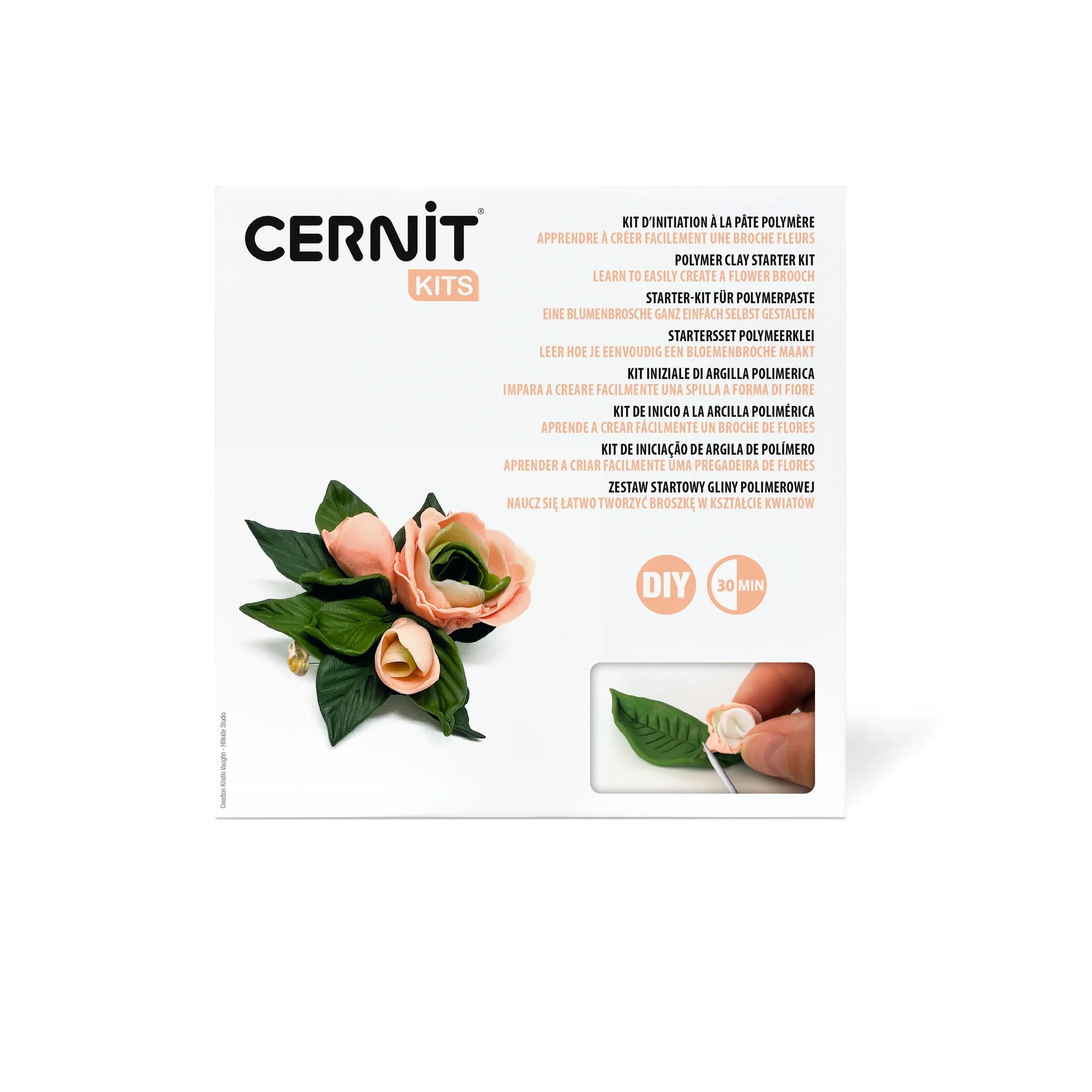 Cernit Modelliermasse Starter-Set, Blumenbrosche CEKIT006C, Kreativset