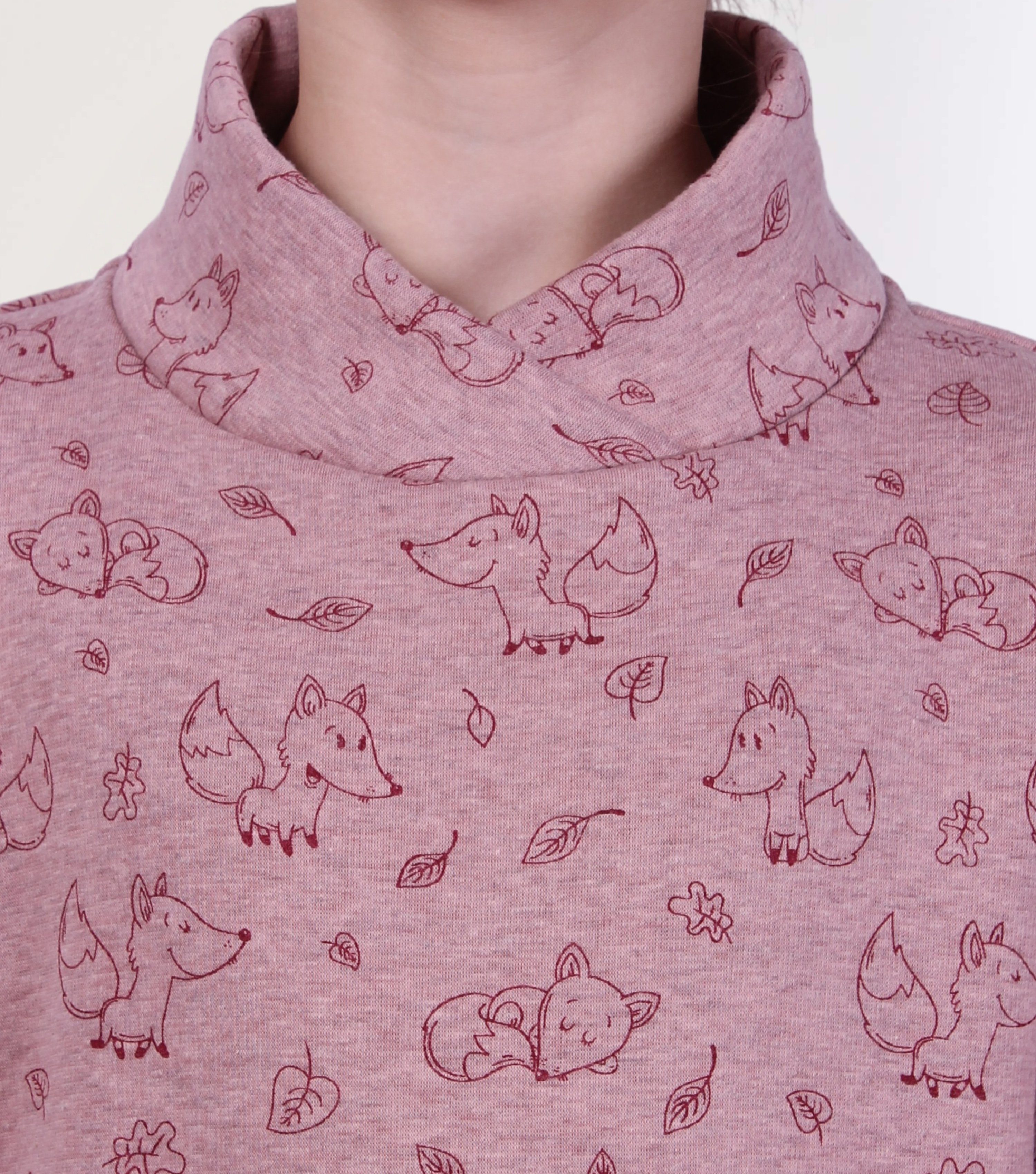 coolismo Sweatkleid Sweatshirt Kleid Thermo coole Mädchen niedlicher Fuchs-Motiv-Print Made in Europa