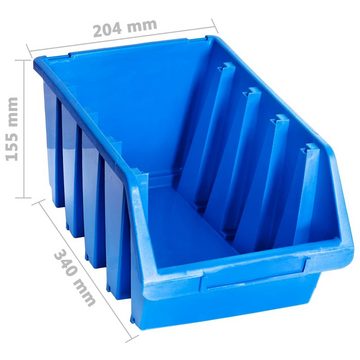 vidaXL Werkzeugbox Stapelboxen 14 Stk. Blau Kunststoff (14 St)
