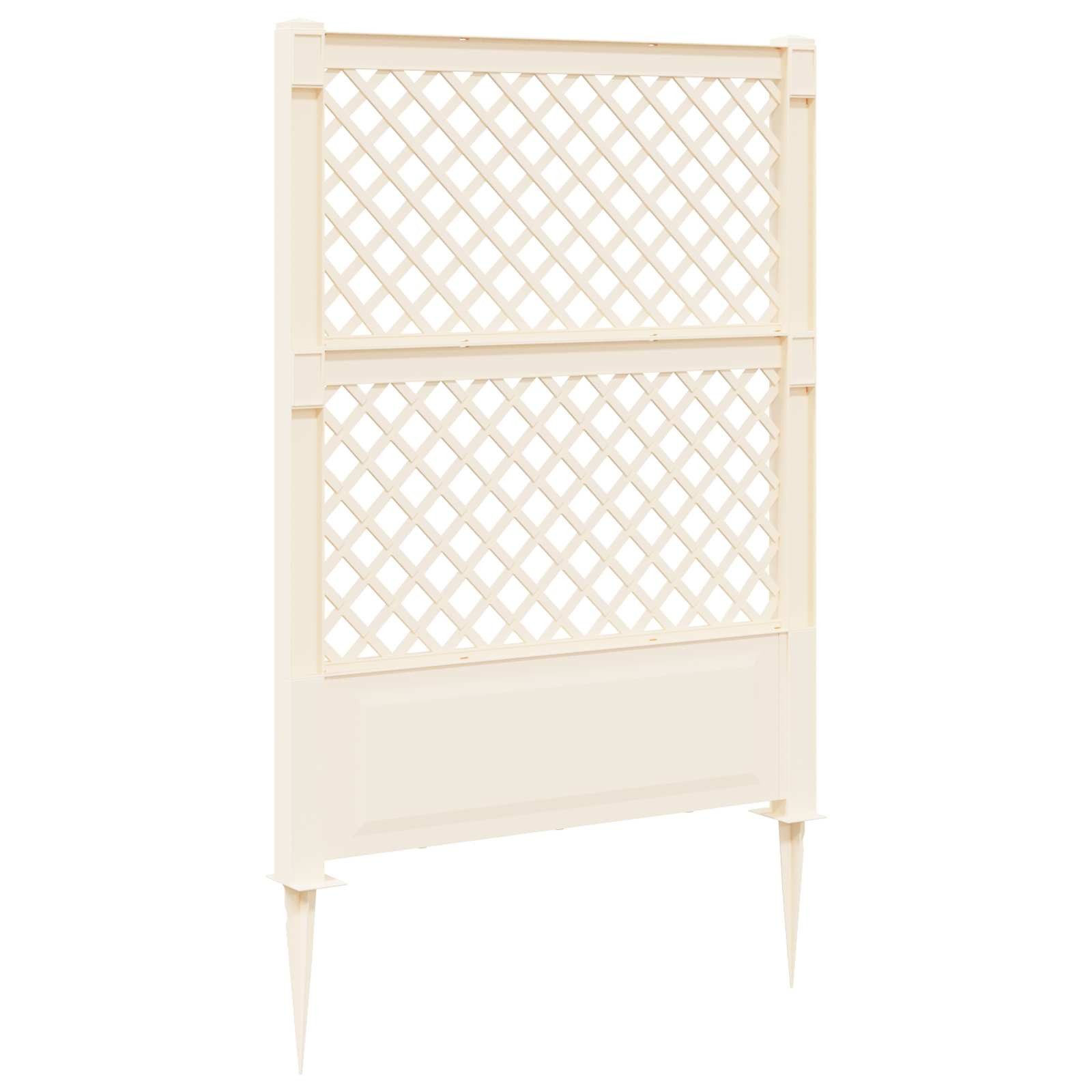 vidaXL Mülltonnenbox Trellis mit Spike Weiß 99 x 6 x 165 cm PP (1 St)