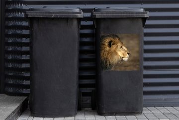 MuchoWow Wandsticker Profil - Löwe - Afrika (1 St), Mülleimer-aufkleber, Mülltonne, Sticker, Container, Abfalbehälter