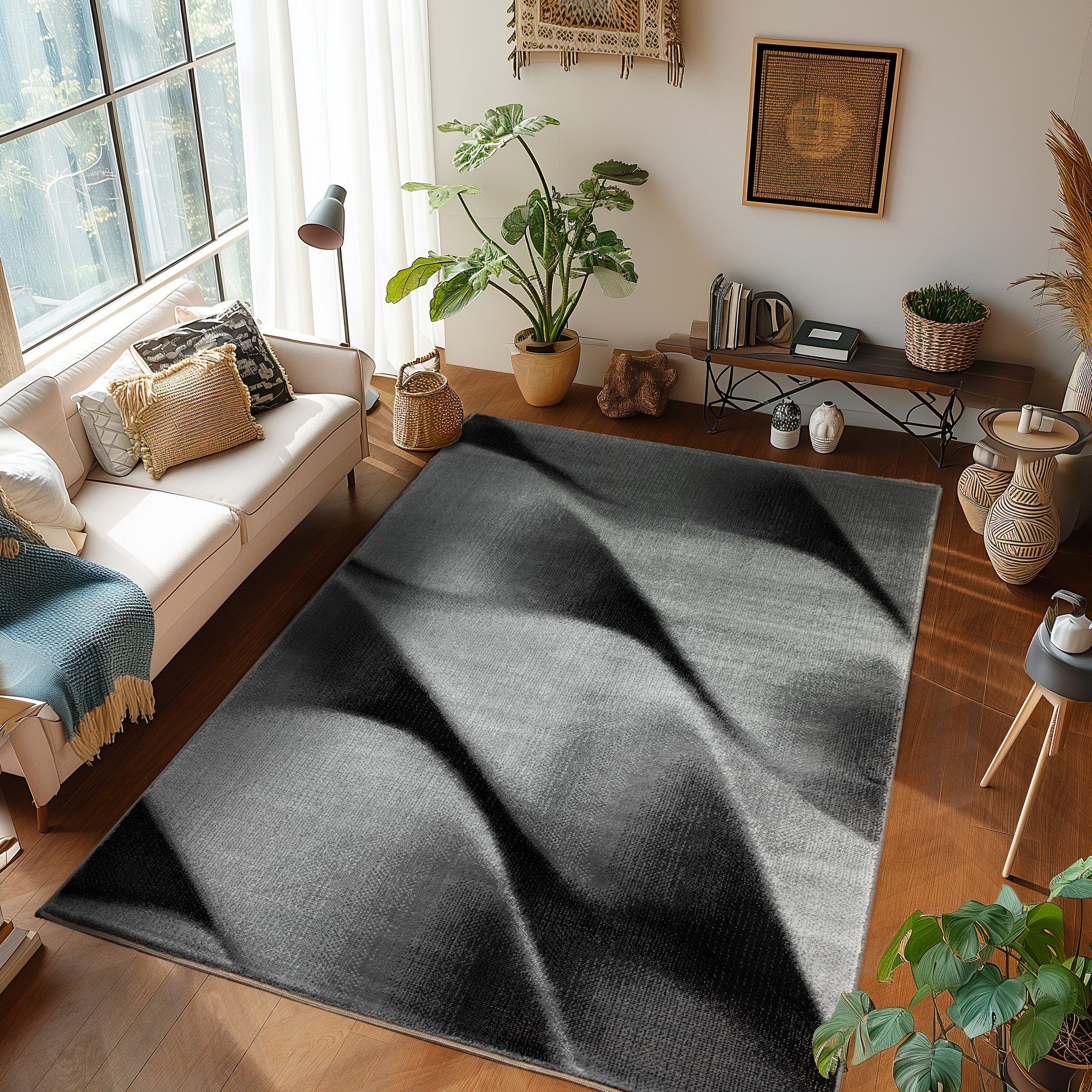 SIMPEX24 Designteppich Abstrakt Wellen Design, Läufer, Höhe: 12 mm, Kurzflo günstig online kaufen