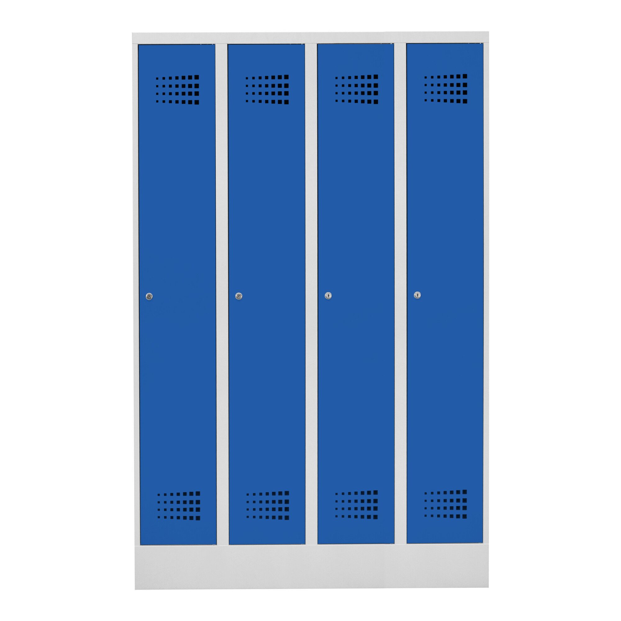 Stier Garderobenschrank STIER Garderobenspind Premium mit Sockel 4 Abteile Zylinderschloss