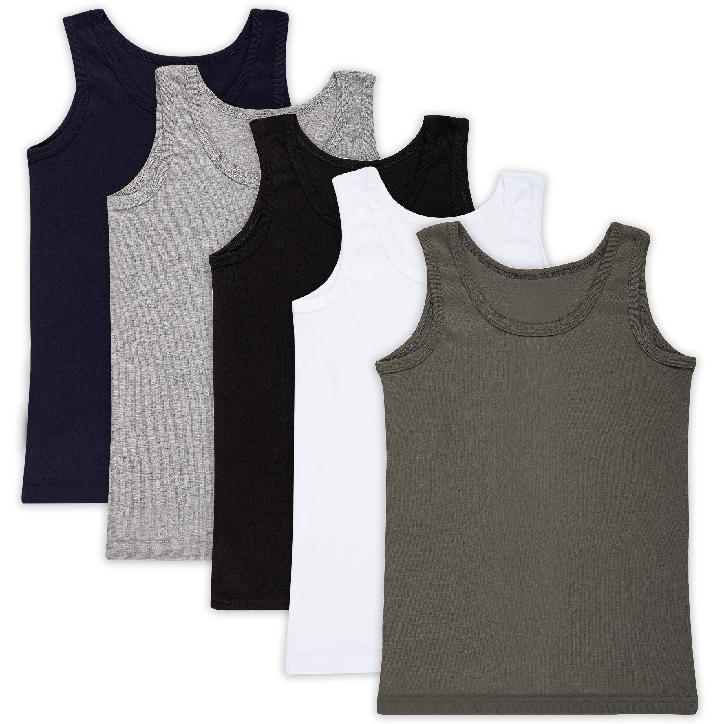 LOREZA Unterhemd 5er Set Jungen Unterhemden - Feinripp - Bunt (Spar-Packung, 5-St., 5er-Pack)
