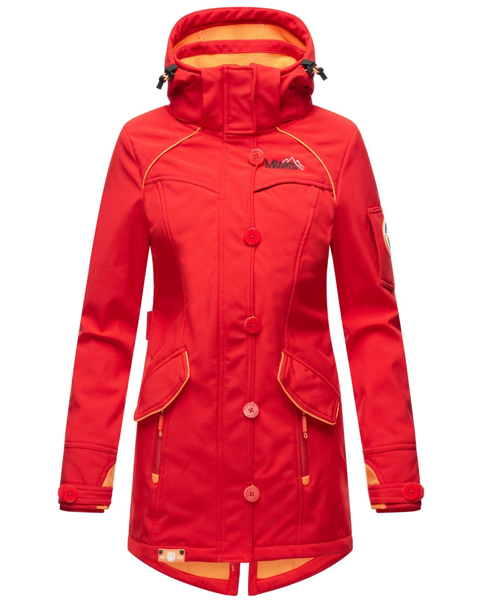 mit abnehmbarer Softshelljacke Rot Softshell Kapuze Damen Soulinaa Jacke Marikoo