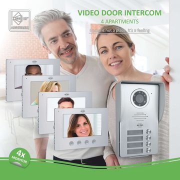 Elro DV477W4 Smart Home Türklingel (Außenbereich / Innenbereich, 4-Familien Video Gegensprechanlage)