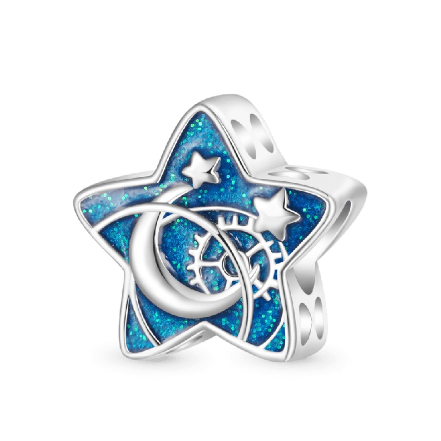 Bead Gnoce Charm blauer Stern HVC101