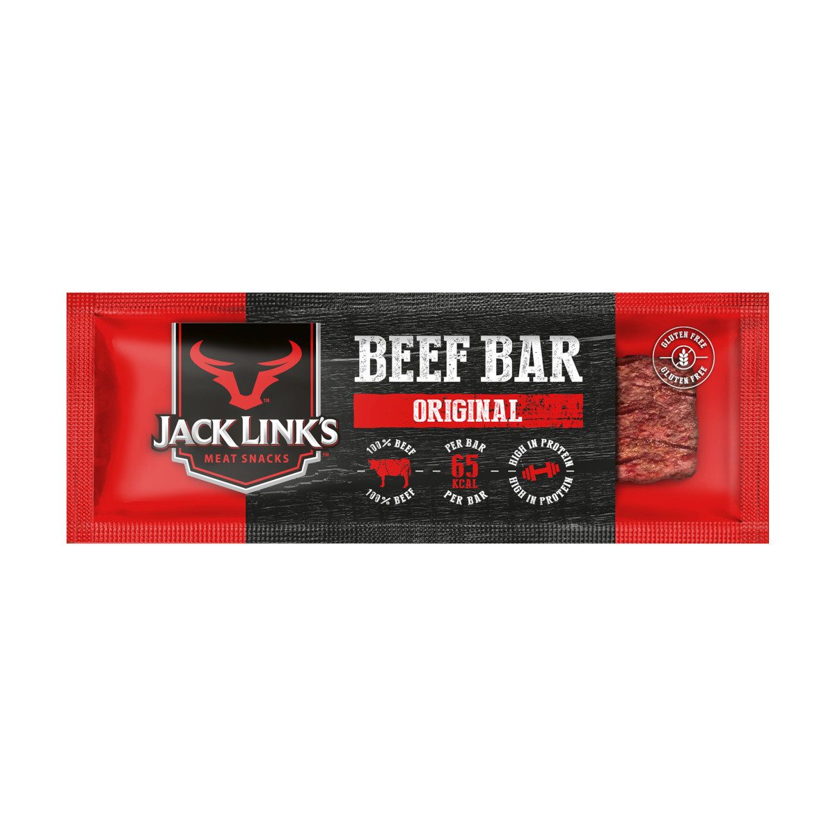 Jack-Links Fertiggericht, Jack Links Beef Bar Original Rindfleischriegel gepökelt 22.5g