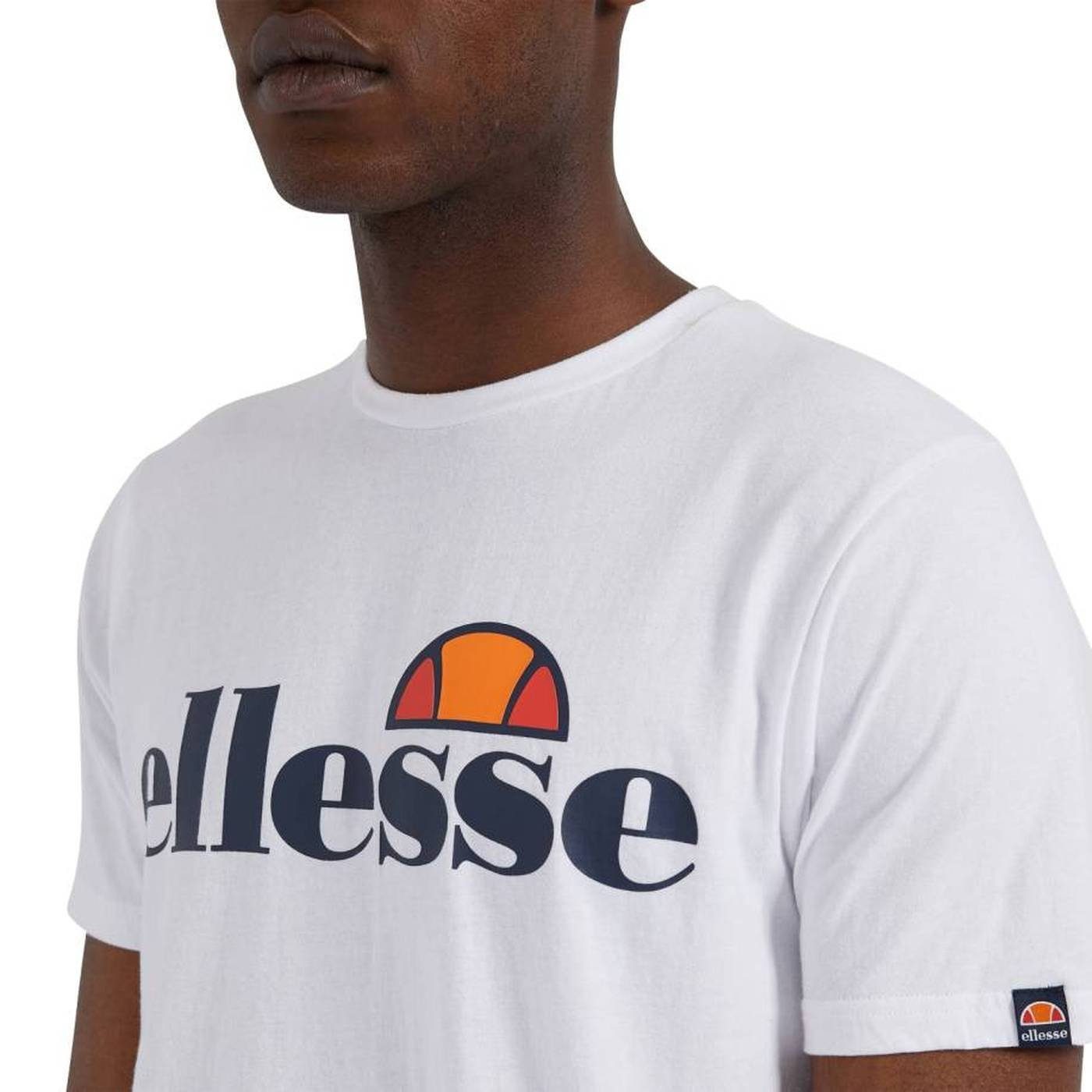 Kurzarm, Weiß PRADO T-Shirt - TEE SL T-Shirt Herren Ellesse Crewneck