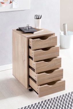 KADIMA DESIGN Rollcontainer Bürocontainer, Stilvoller MDF-Holz Stauraum für Büro & Wohnzimmer