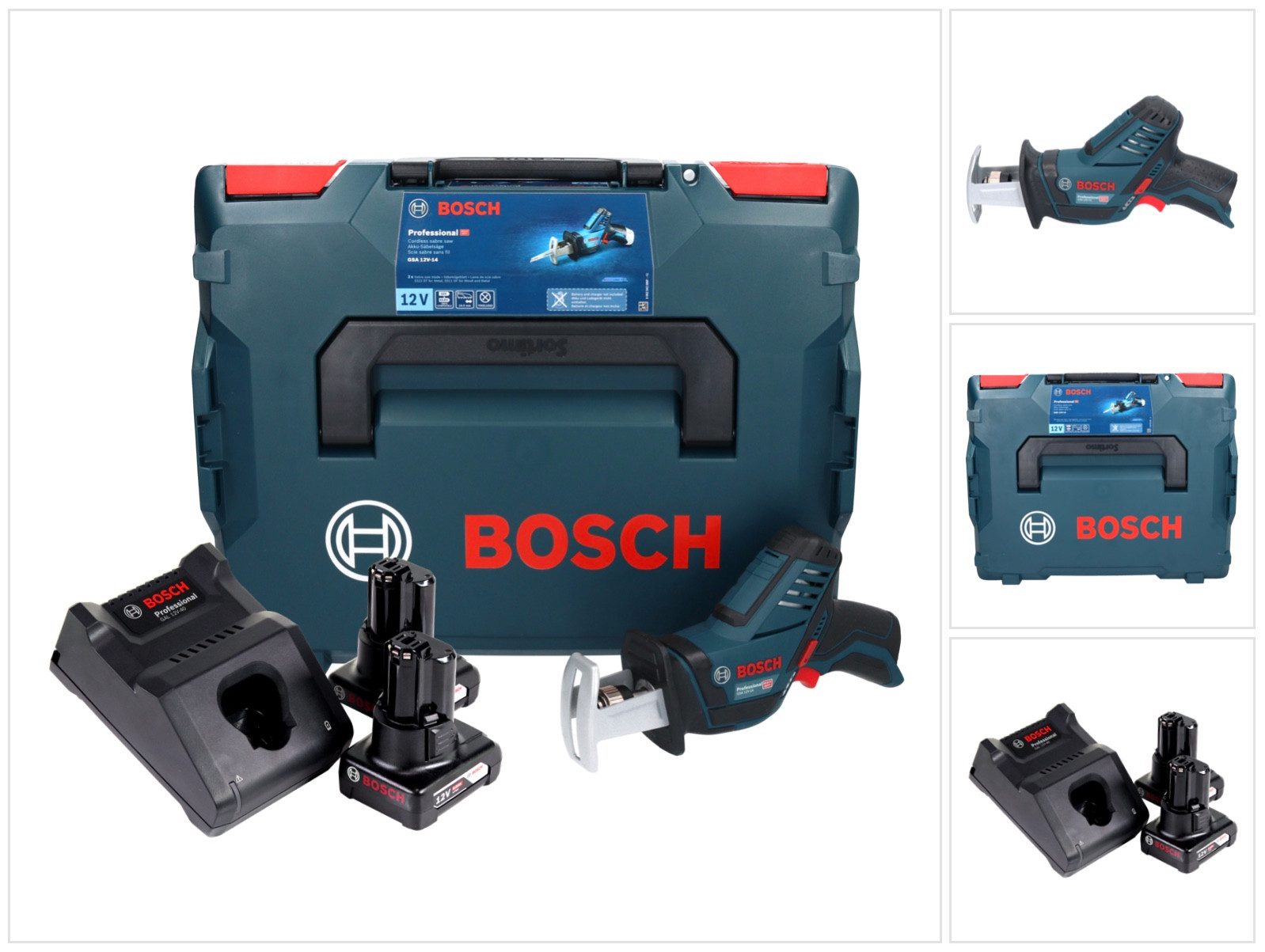 Bosch Professional Akku-Reciprosäge GSA 12V-14 Professional Akku Säbelsäge 12 V + 2x Akku 6,0 Ah
