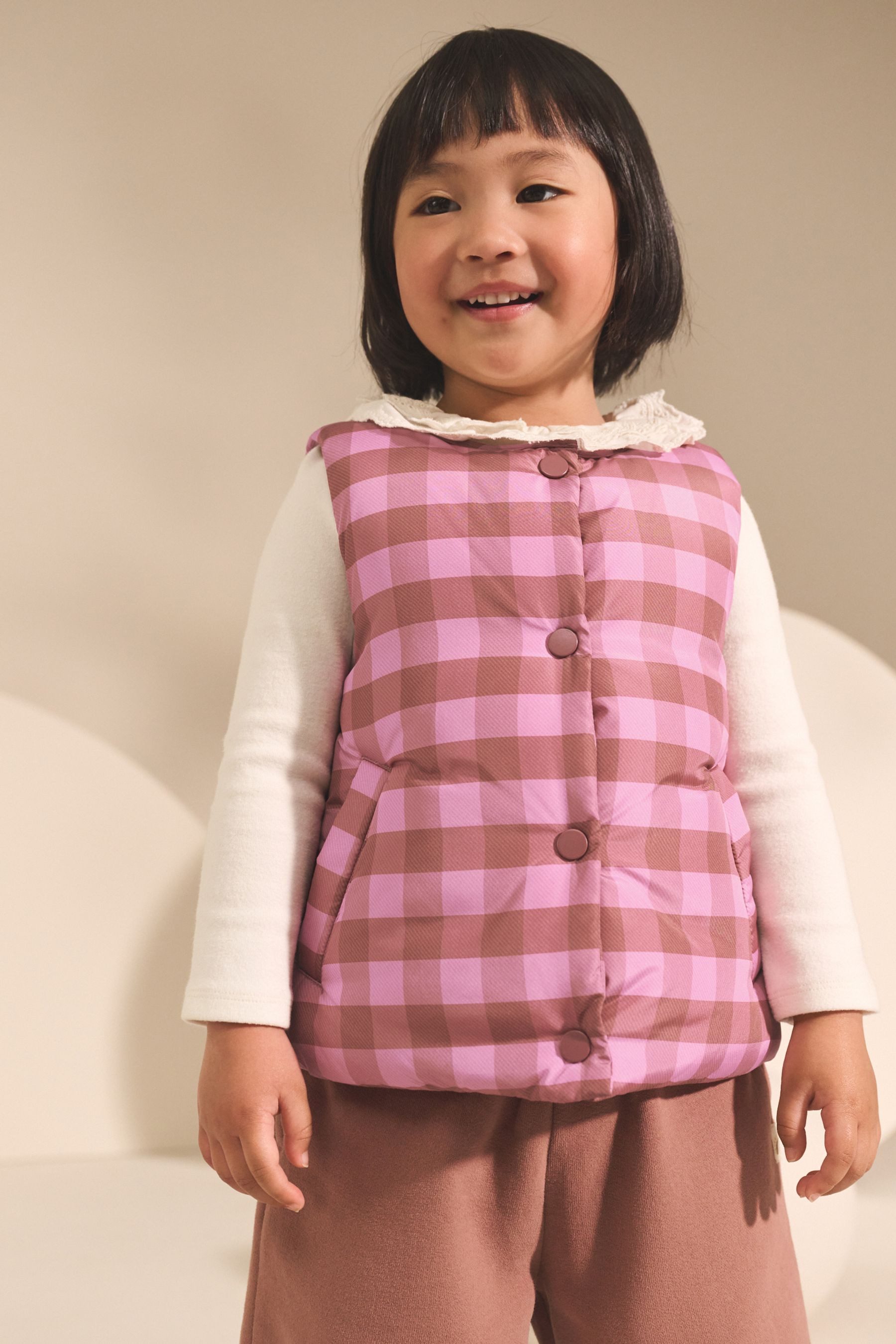 Next Steppweste Gilet mit Karo-Print (1-tlg)