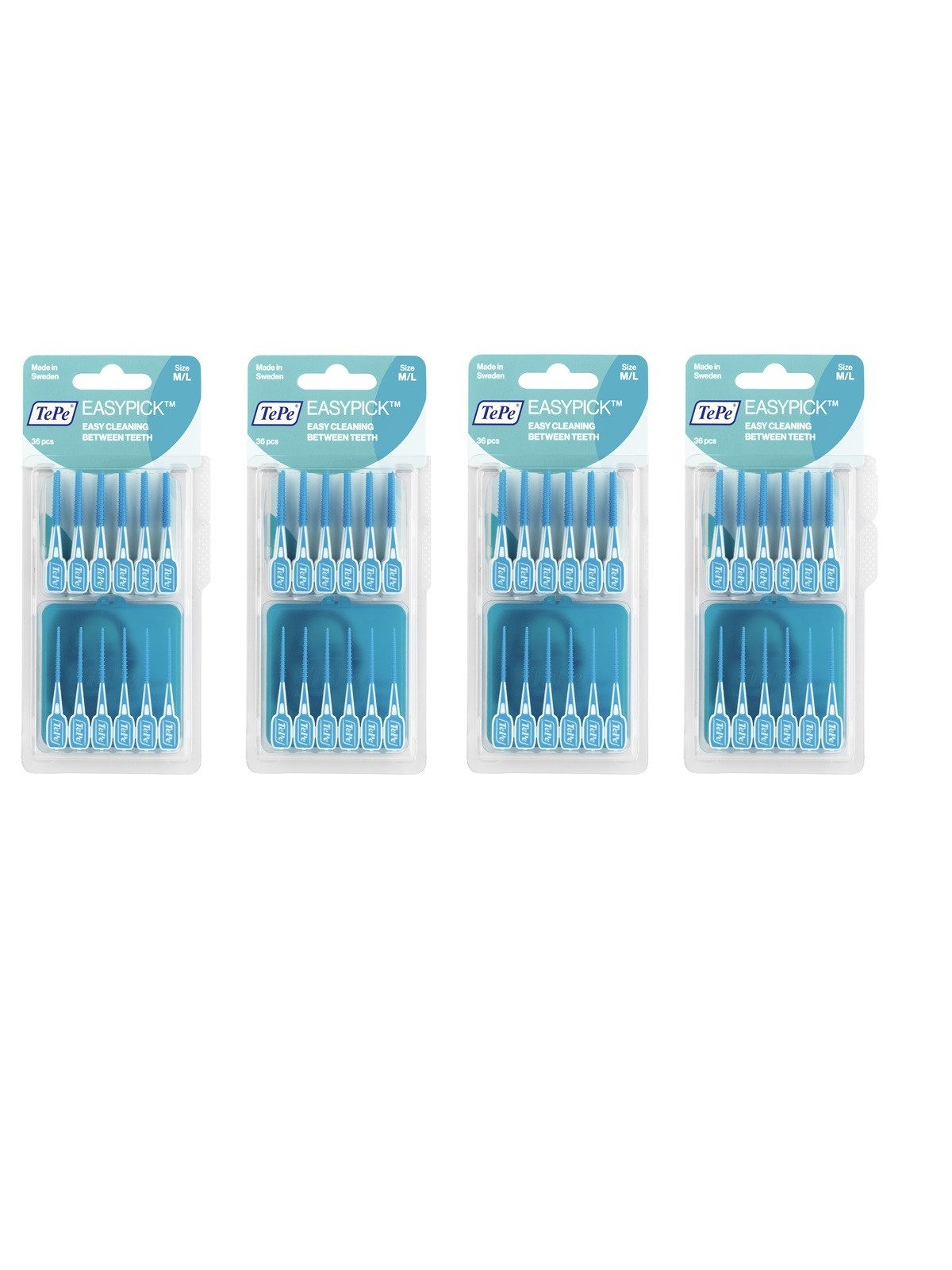 TePe Interdentalbürsten 4x TePe Easy Pick M/L blau 4x 36 Stück