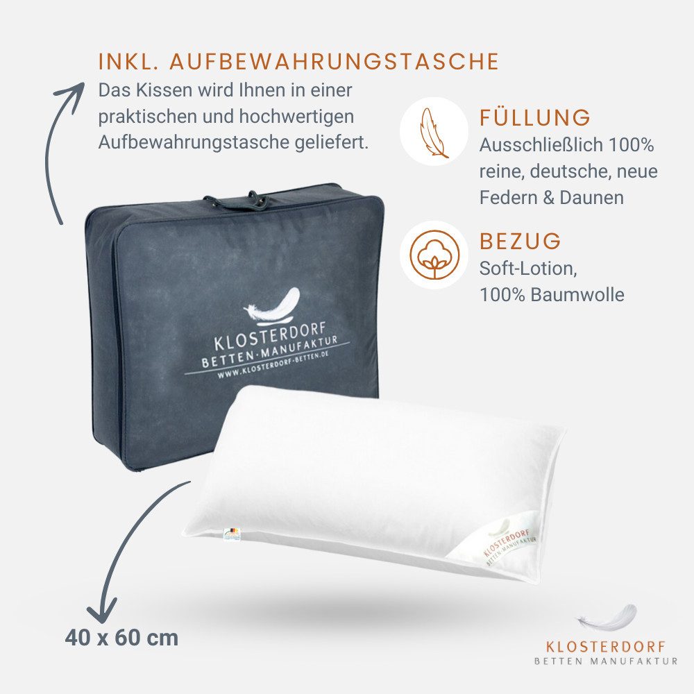 Klosterdorf Betten-Manufaktur Daunenkissen Premium Kopfkissen - üppig delux günstig online kaufen