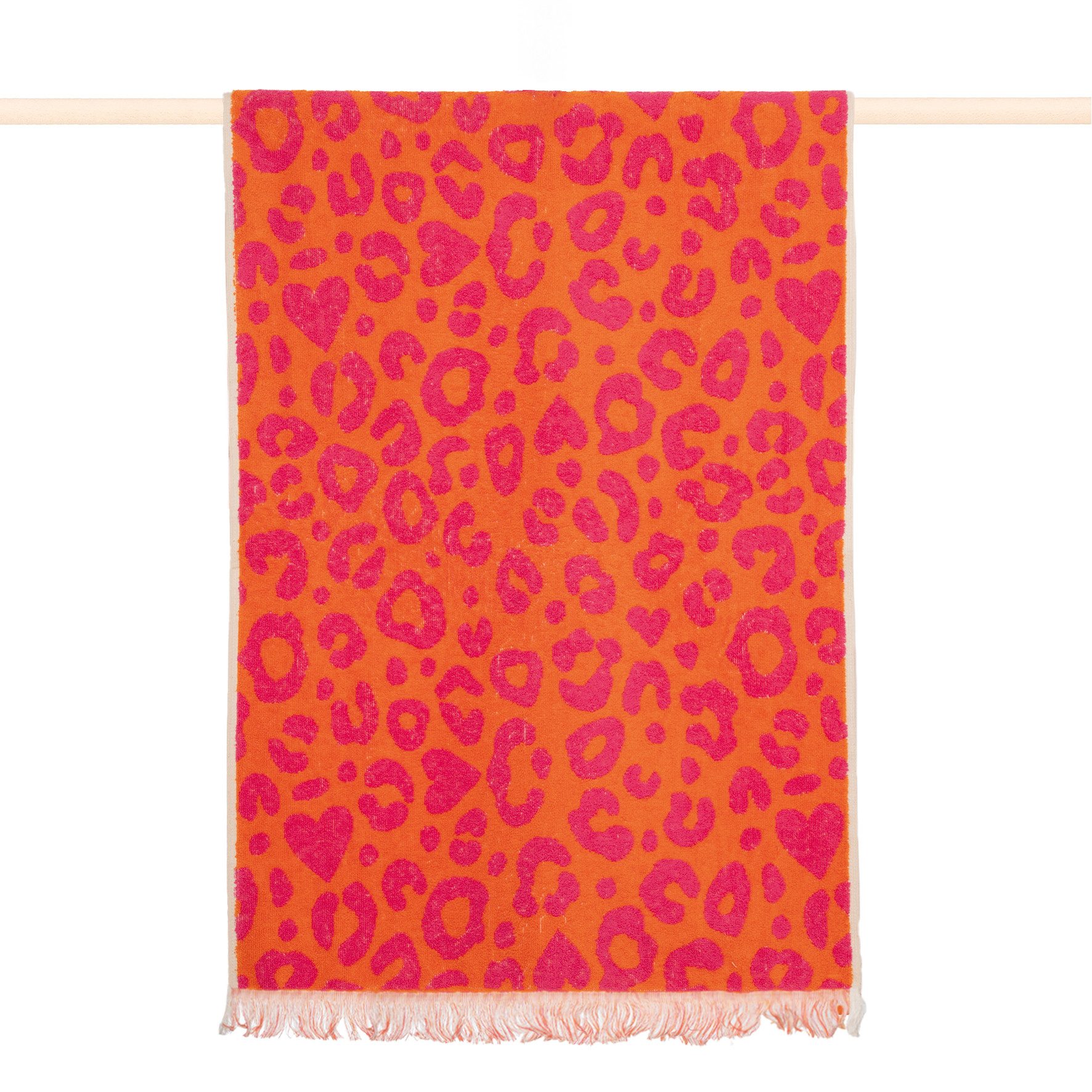 PAD Handtuch LEO, 50x100 cm, Frottee (1-St), Leo-Design, Jacquard-Webung, weich und saugstark, mit Fransen