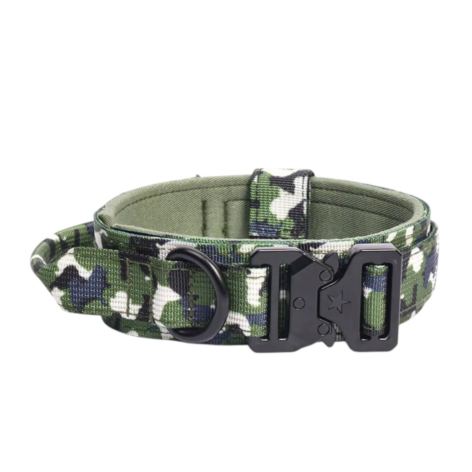 Eyecatcher Hunde-Halsband Verstellbares Camo-Tactical Hundehalsband mit Polsterung & Metallversc, Polyester