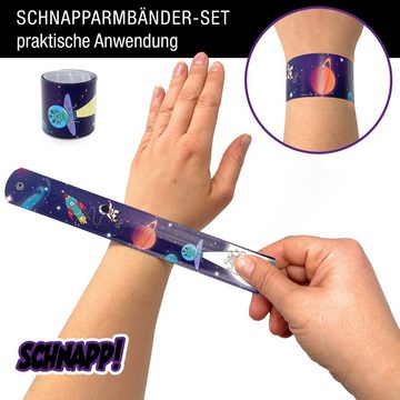 TOBJA Armband Set Weltraum Schnapparmband Sticker Set (Set), Knickarmbänder u. Aufkleber 10er Set