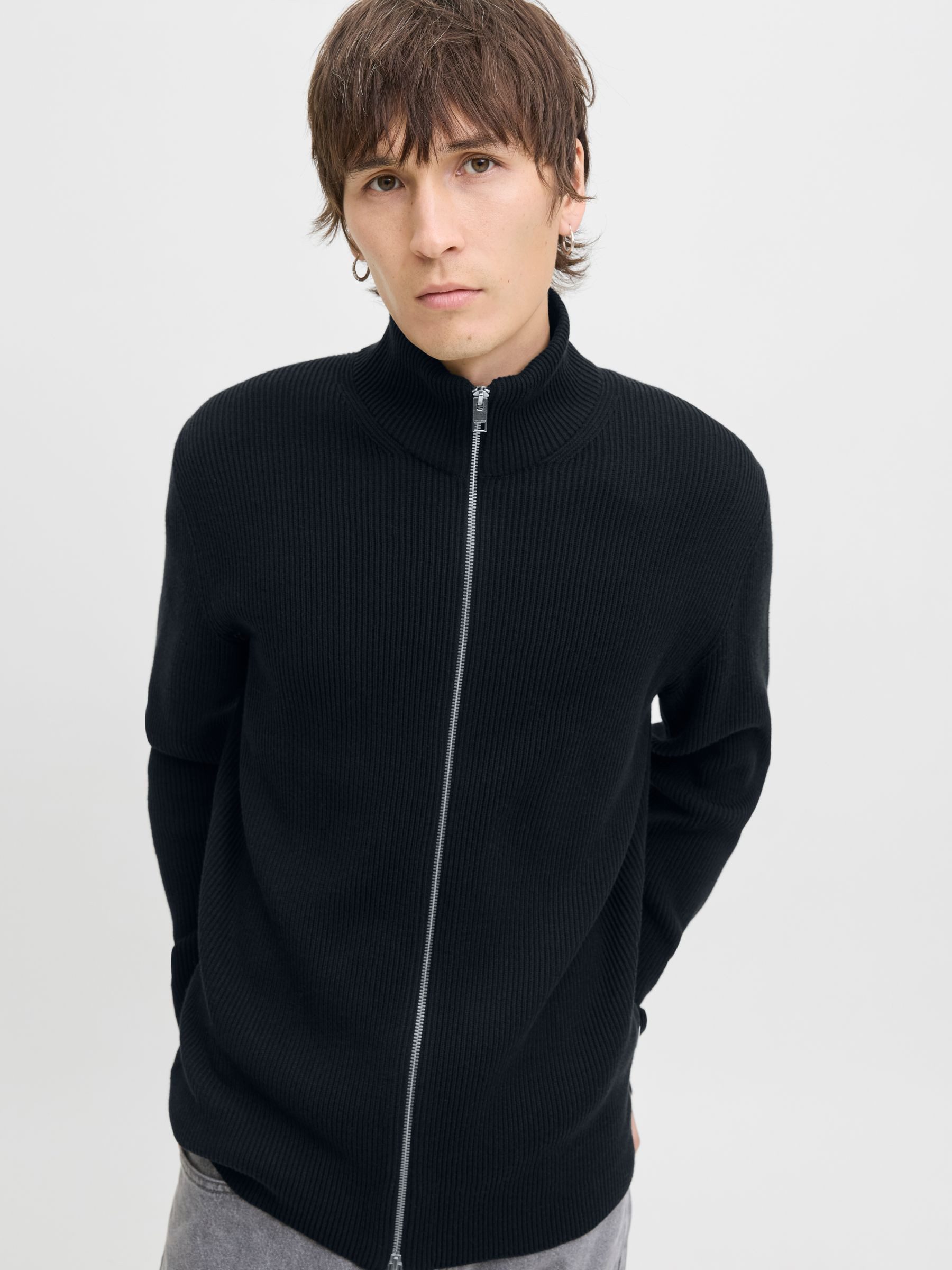 Jack & Jones Cardigan Mit Rippstruktur und durchgehendem Zipper (1-tlg) JJE günstig online kaufen