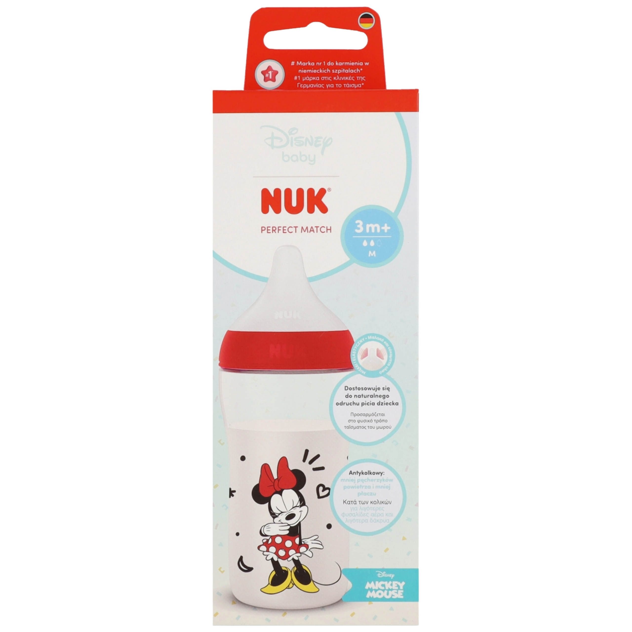 NUK Babyflasche NUK Minnie Mouse Babyflasche Silikon 260 ml ab 3M
