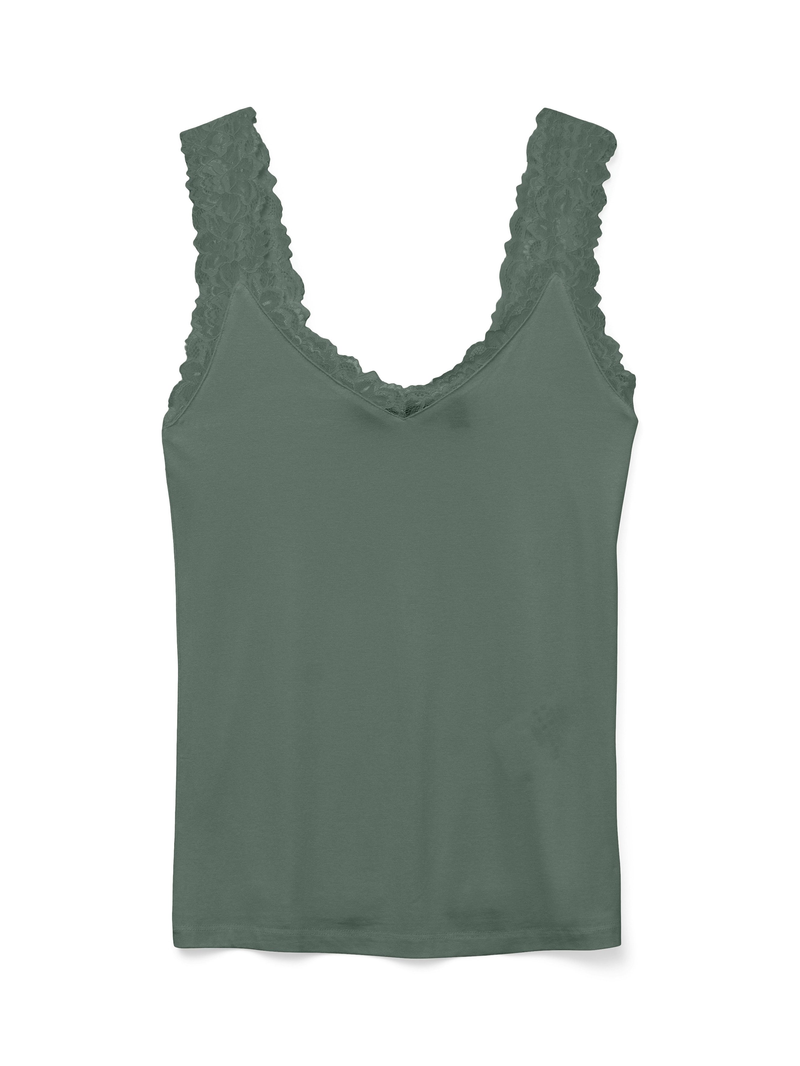 Vero Moda Trägertop VMROSA SL TOP JRS NOOS Viskosemischung, Spitzen Detail
