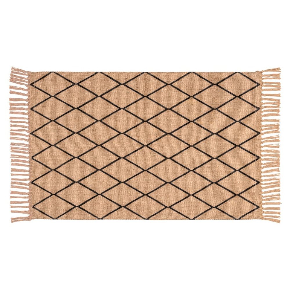 WENKO Badematte Badteppich Badvorleger Badezimmer, fußbodenheizungsgeeignet, Jute, rechteckig, BxL: 50 x 80 cm