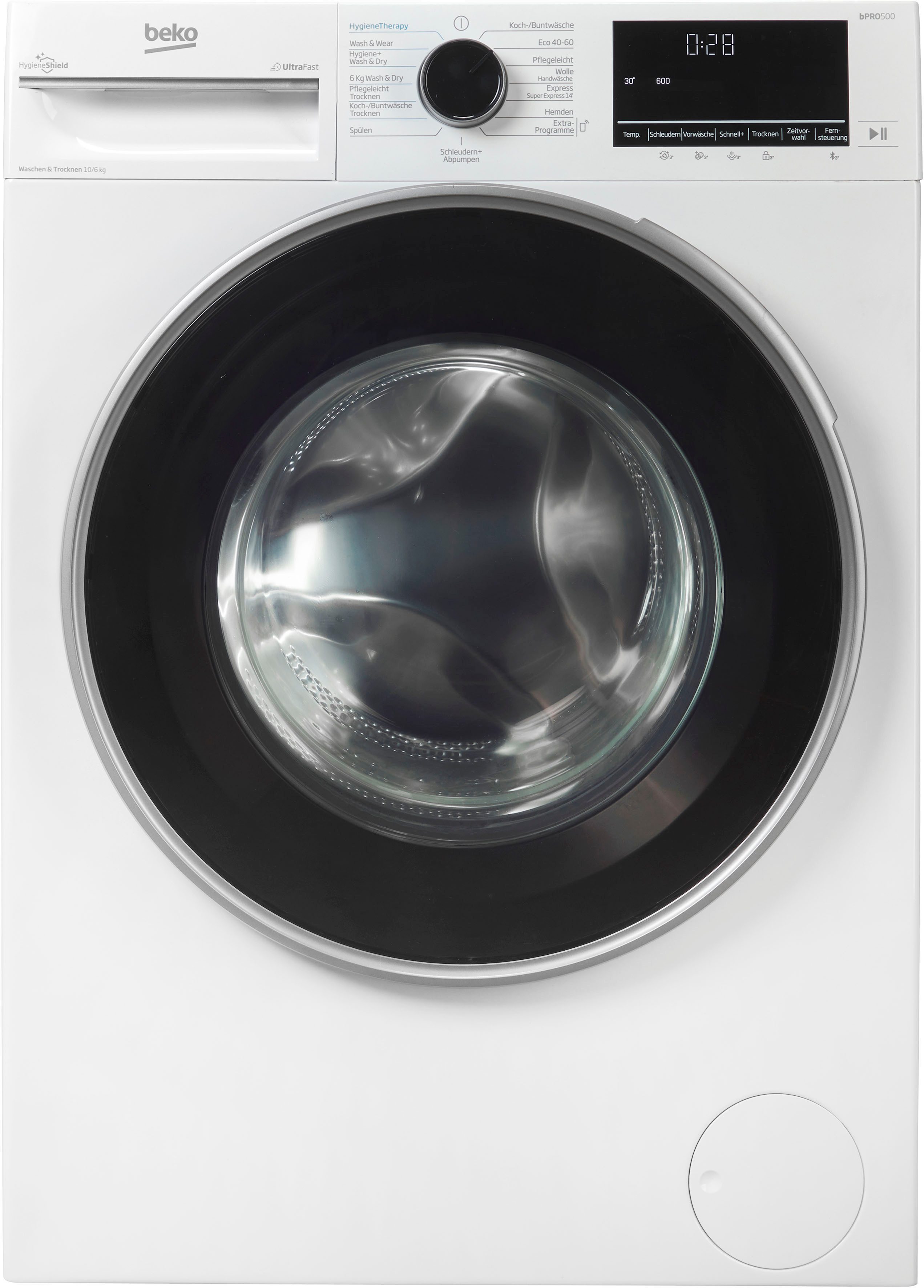 BEKO Waschtrockner B3DFT510447W 7178555400, 10 kg, 6 kg, 1400 U/min, Vollelektronik