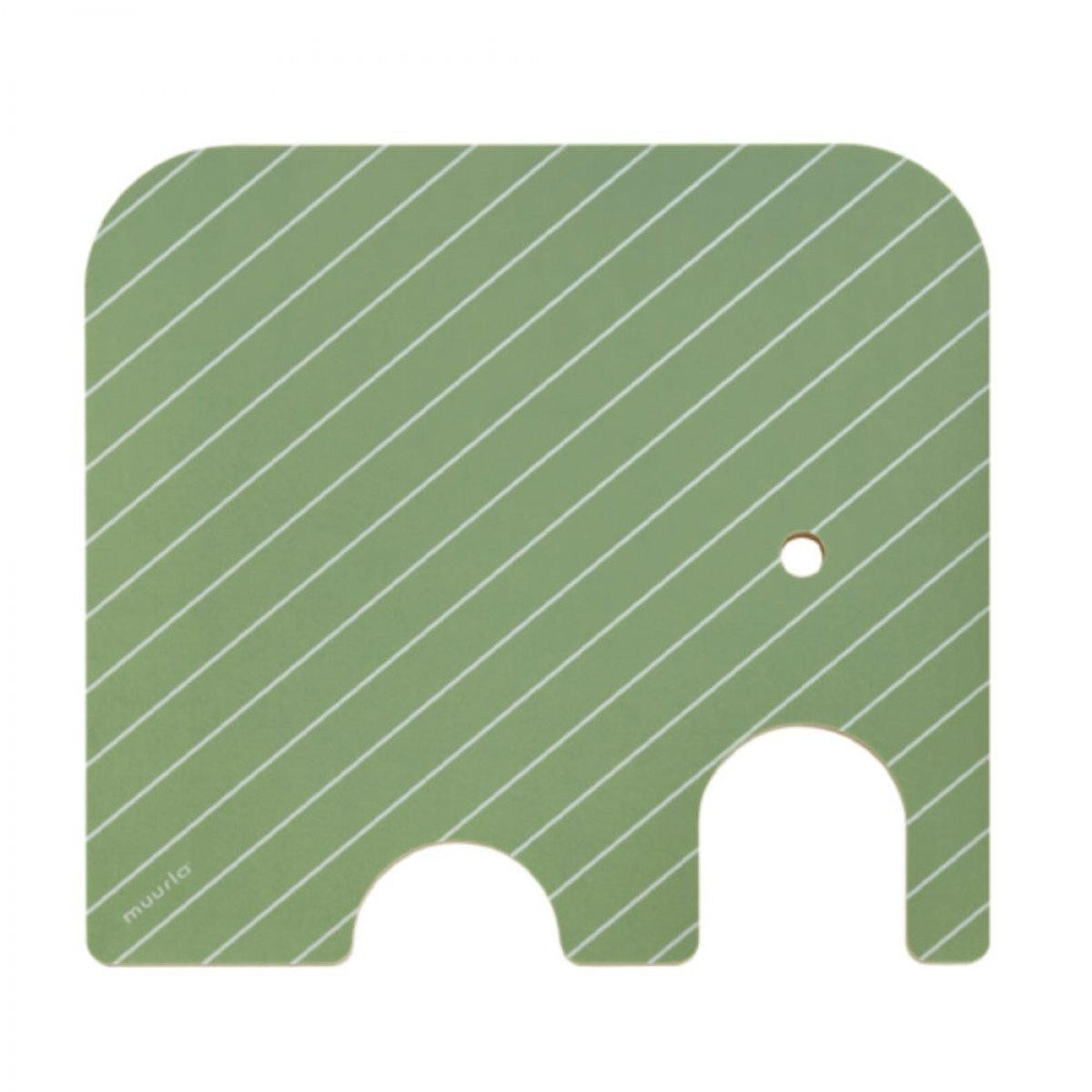 Muurla Schneidebrett Brettchen Chop & Serve board Elephant Natur/Grün (20,5x18,5x1 cm)