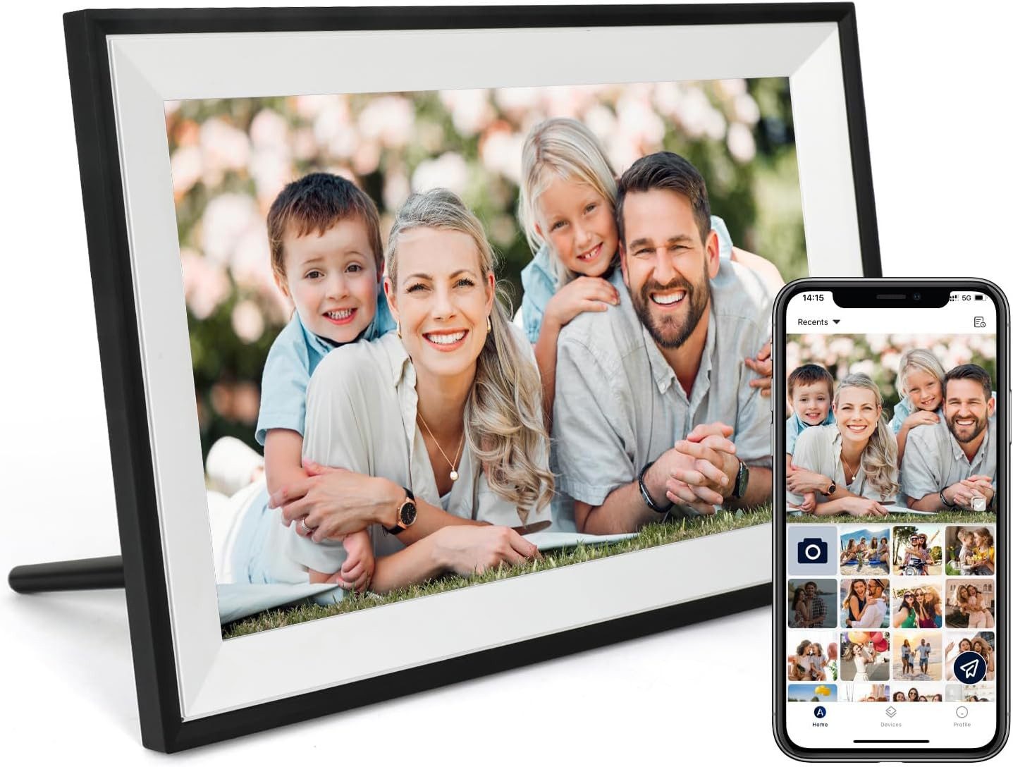 Funcare 10.1’’ mit WiFi-Fotoübertragung 1280×800 Pixel, 32GB+128GB erweiterbar Digitaler Bilderrahmen (25,65 cm/10.1 ", 1280x800 Pixel, 32 GB)