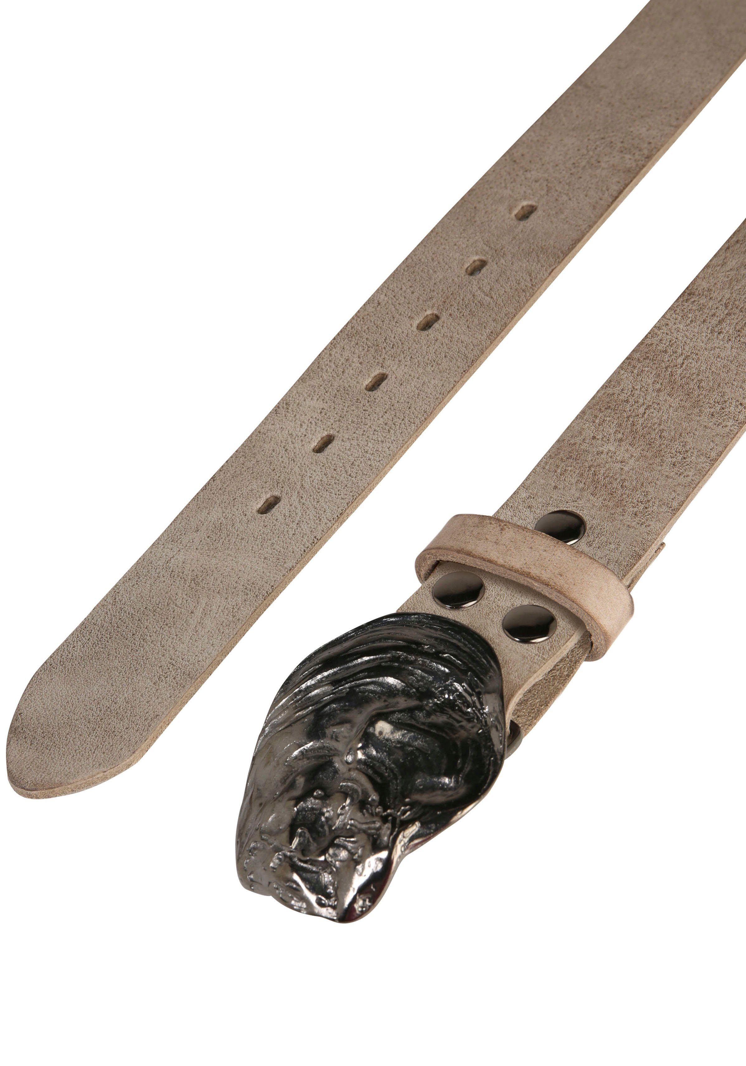 Muschel showroom Schwarz« RETTUNGSRING »Auster by 019° mit Schließe austauschbarer Ledergürtel