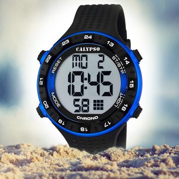 CALYPSO WATCHES Digitaluhr Calypso Herren Uhr K5663/2 Kunststoffband, (Digitaluhr), Herren Armbanduhr rund, PURarmband schwarz, Sport