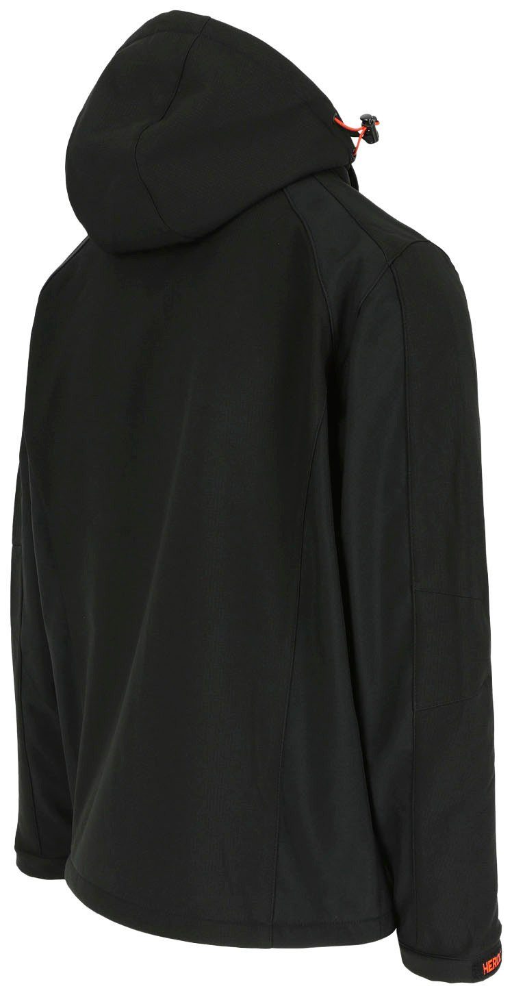 Herock Softshelljacke Trystan Softshell-Jacke Wasserabweisend, winddicht, Thermo-Softshell, abtrennbare Kapuze