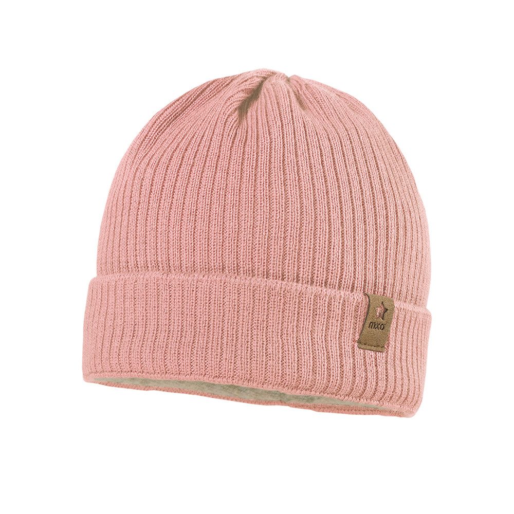 MAXIMO Strickmütze GOTS BABY-Beanie, Umschlag Fleecefutter (1-St)