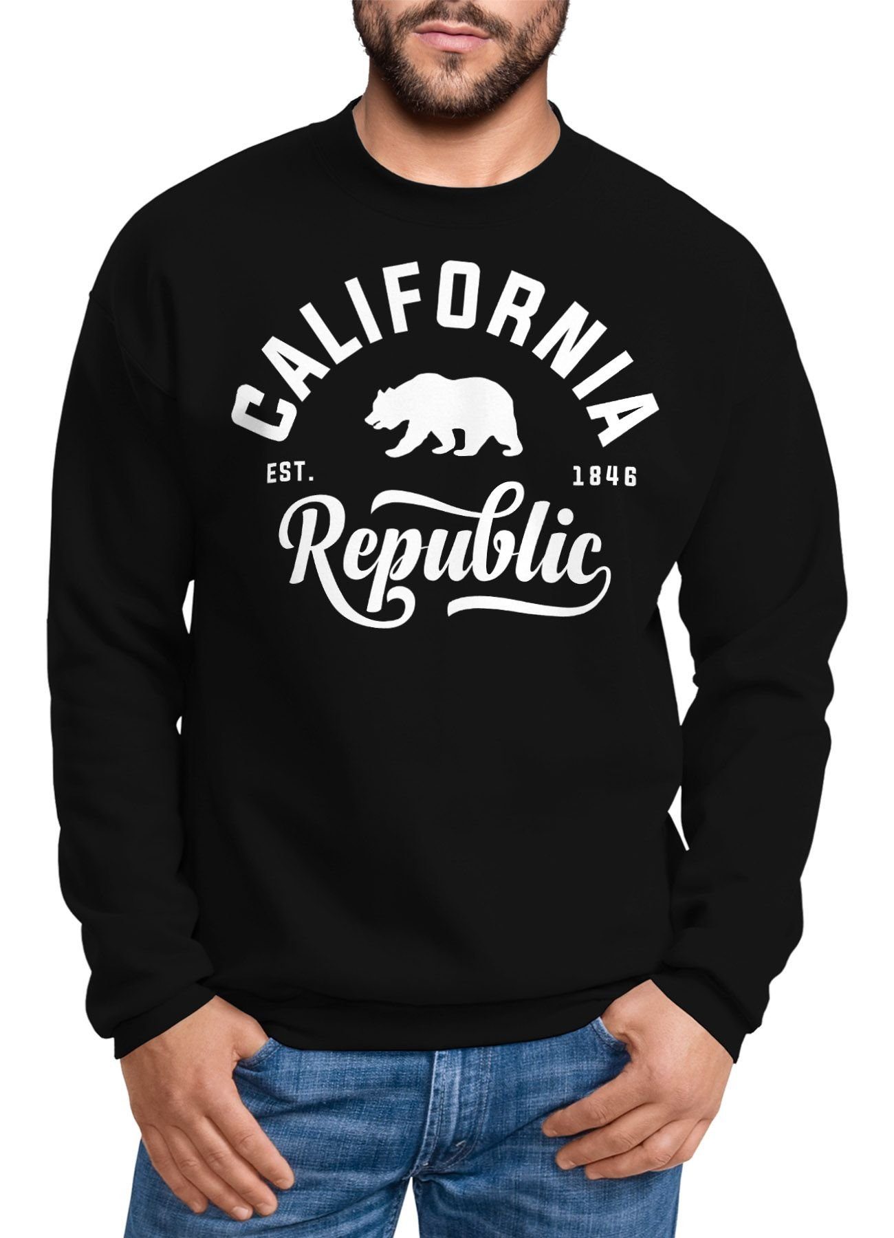 Neverless Sweatshirt Schöner California Republic Herren Pullover Sweatshirt Neverless®