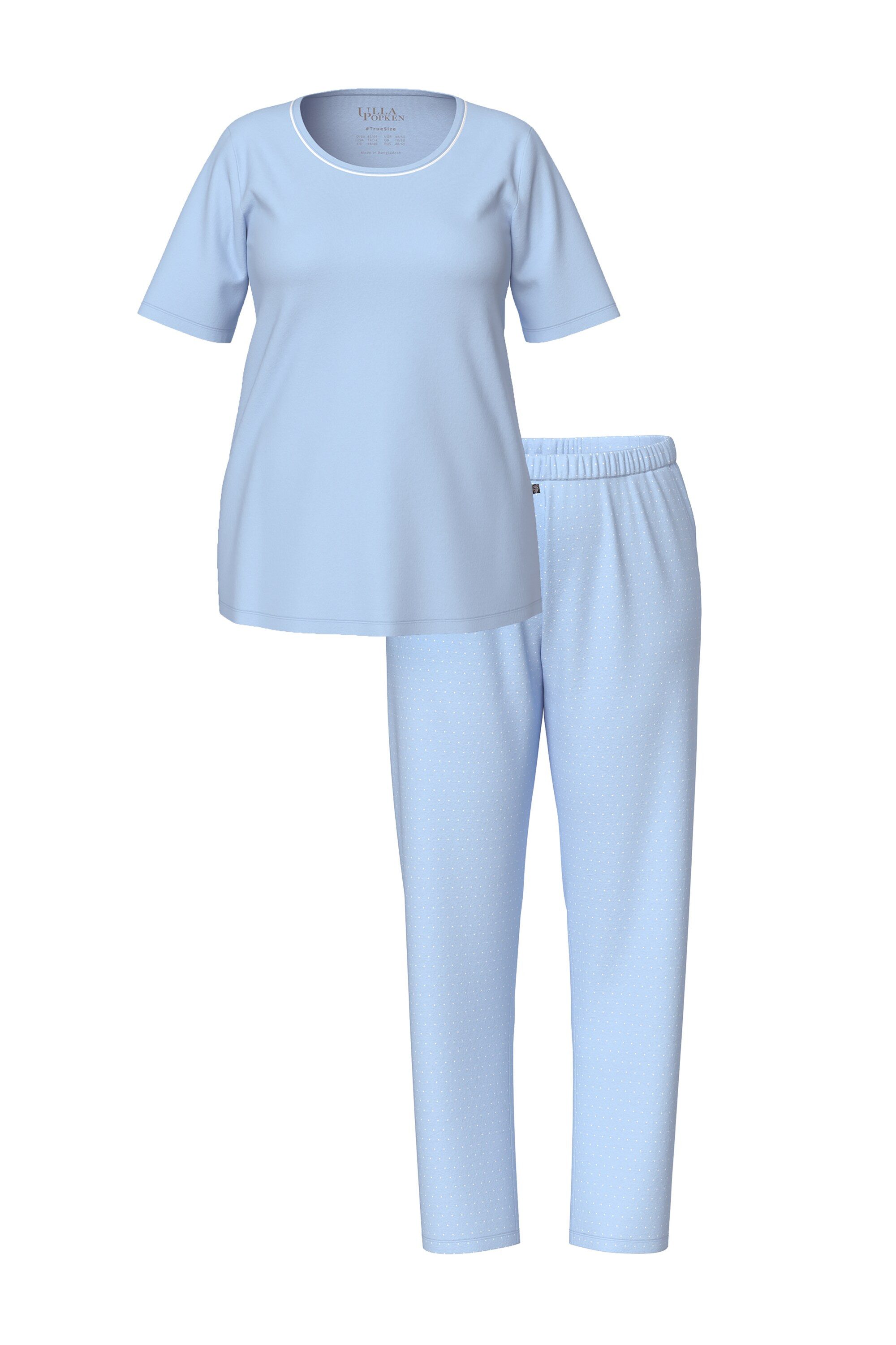 Ulla Popken Pyjama Pyjama Punkte Rundhalsausschnitt Halbarm