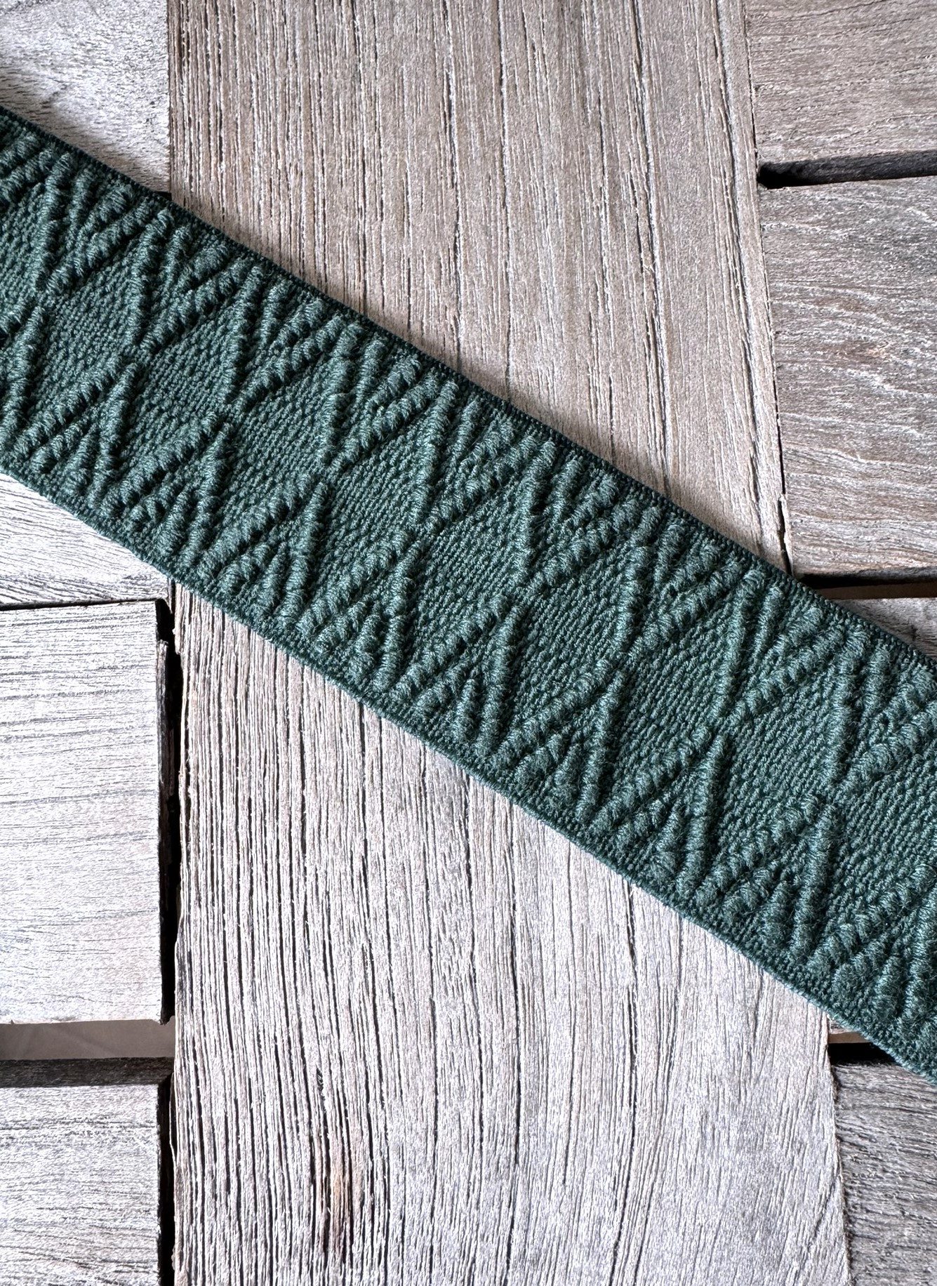Hartmann-Knöpfe Gummiband Tannen Grün Gummiband elastisch dehnbar 4 cm breit Borte strukturiert