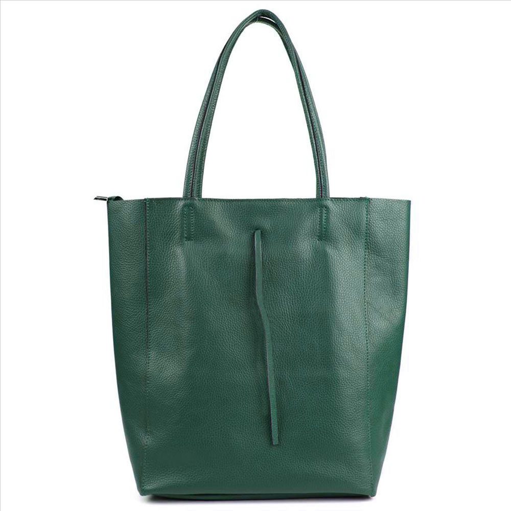 Sa-Lucca Schultertasche Damen echt Leder Shopper mit Reißverschluss in vielen Farben, echt Leder, Made in Italy