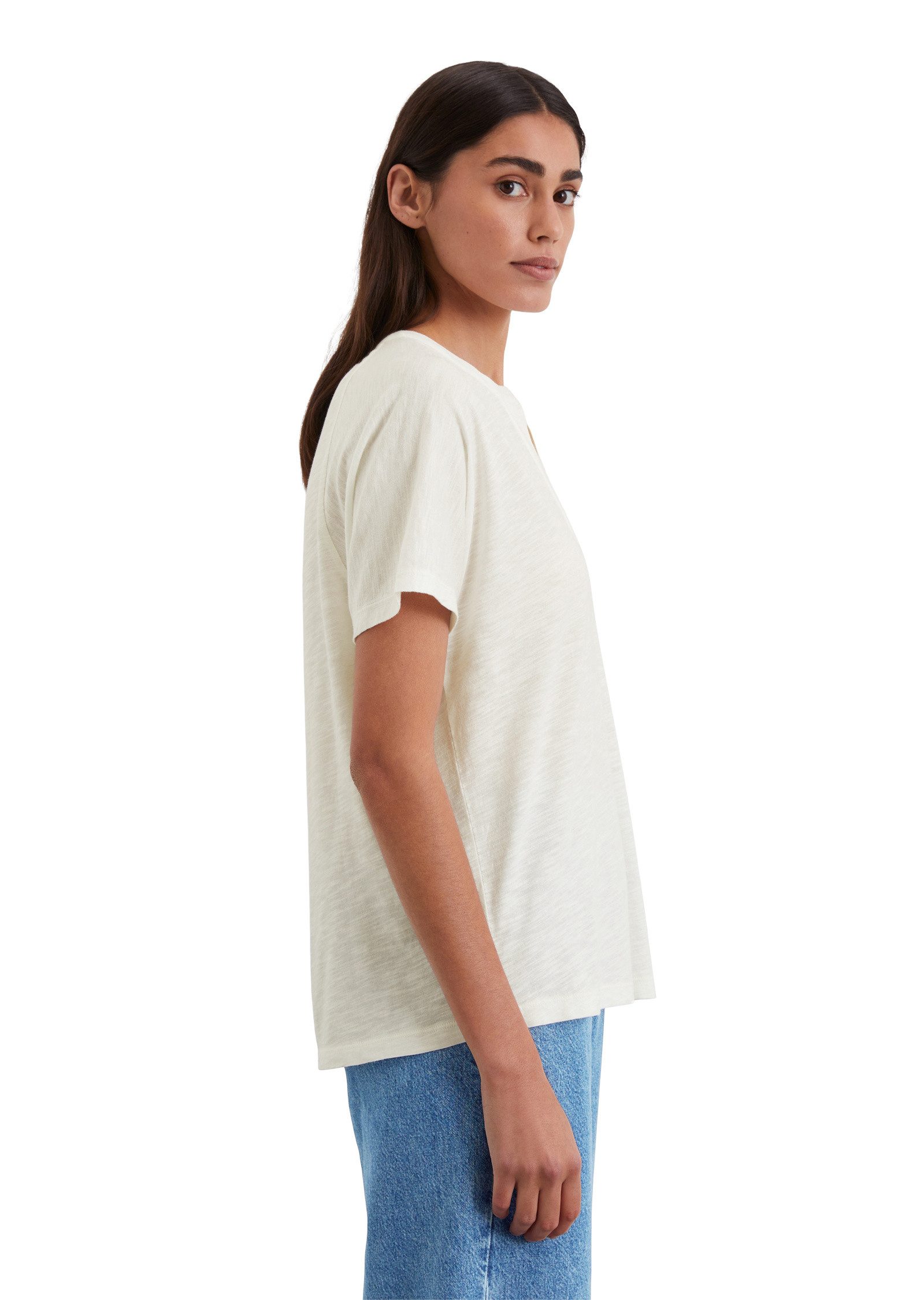 Marc O'Polo Kurzarmbluse aus Organic Cotton-Viskose-Slub-Jersey günstig online kaufen