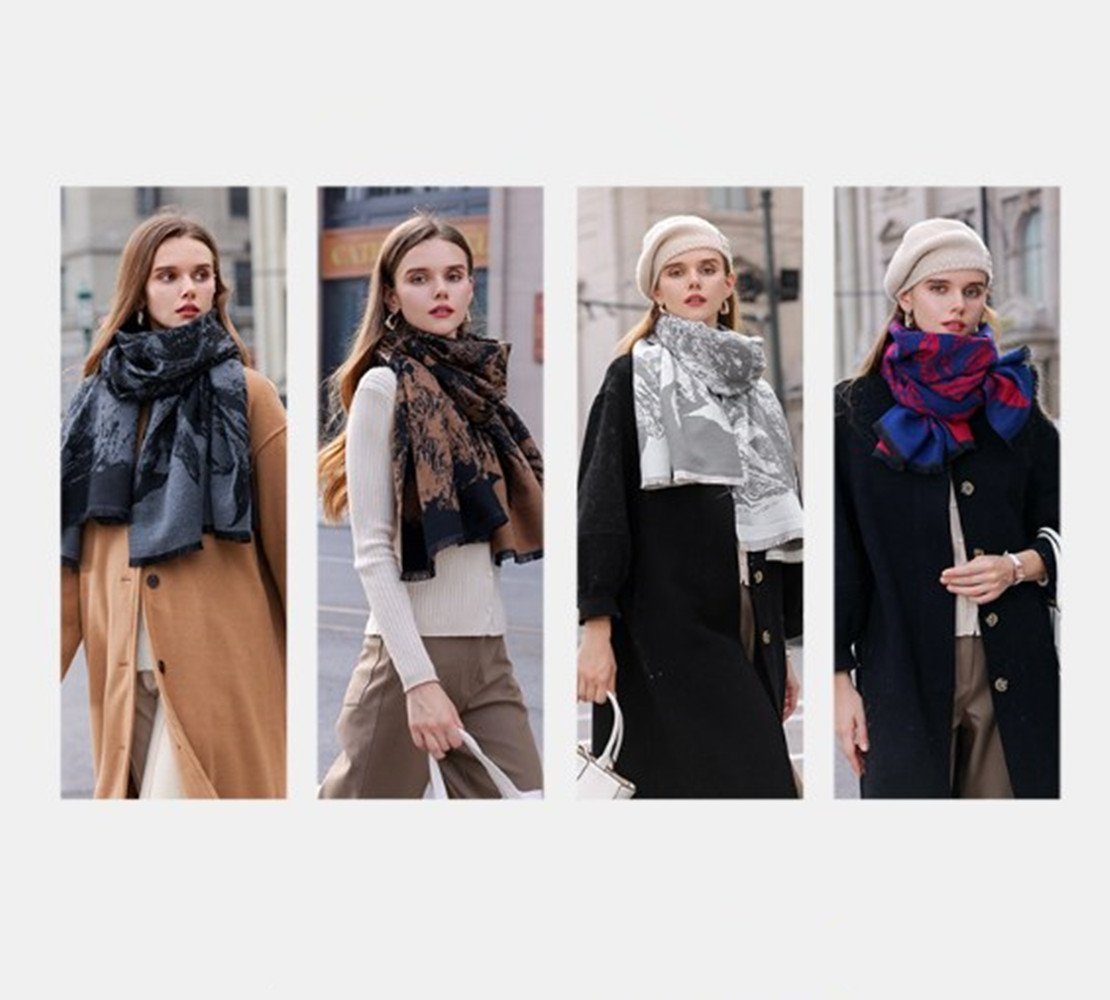 Geschenk Qualität, Schal Damen Halstuch Schal,kuschelweich,Winter Poncho XDeer Frauen brown Damen Modeschal für