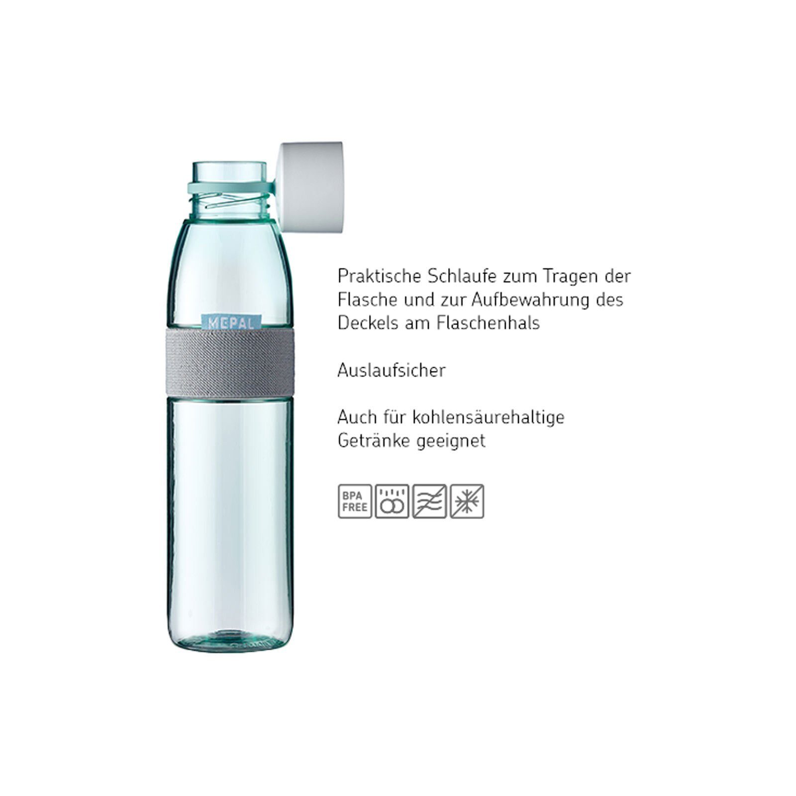 Mepal Trinkflasche ELLIPSE Nordic Trinkflasche 500 Blue ml